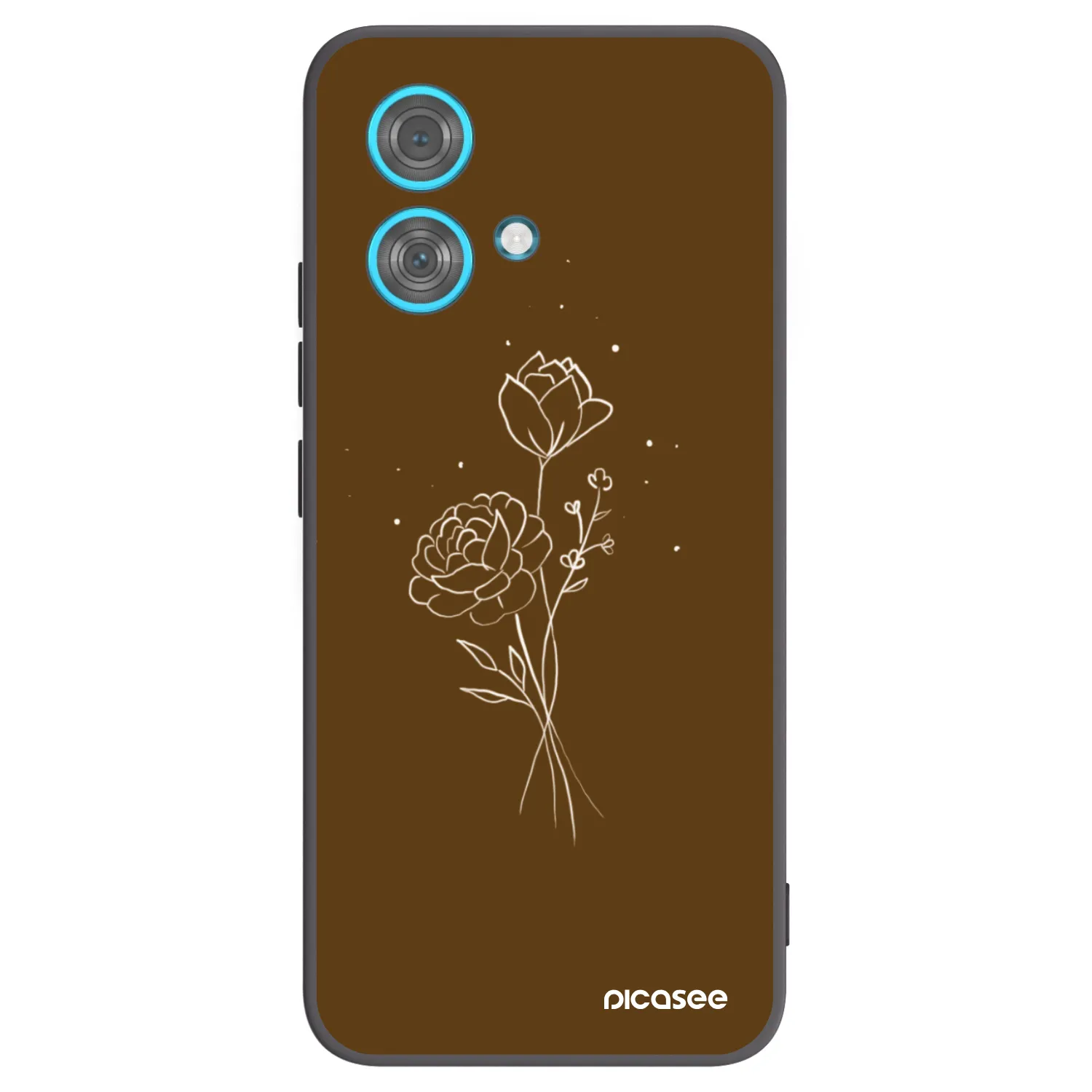 Picasee silikonski črni ovitek za Motorola Edge 40 Neo - Brown flowers