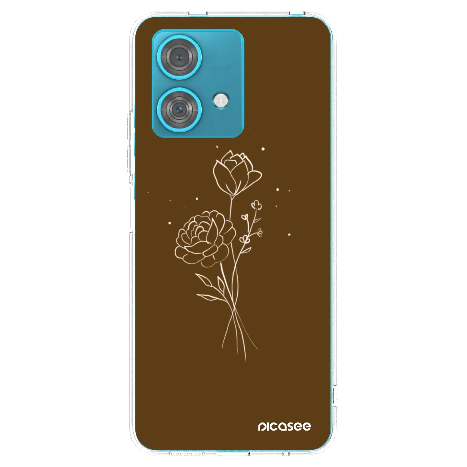 Picasee silikonski prozorni ovitek za Motorola Edge 40 Neo - Brown flowers