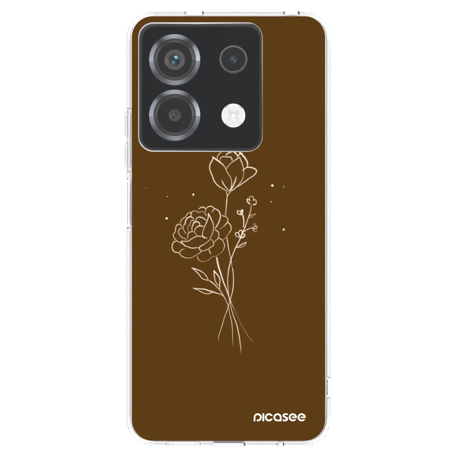 Picasee silikonski prozorni ovitek za Xiaomi Poco X6 - Brown flowers