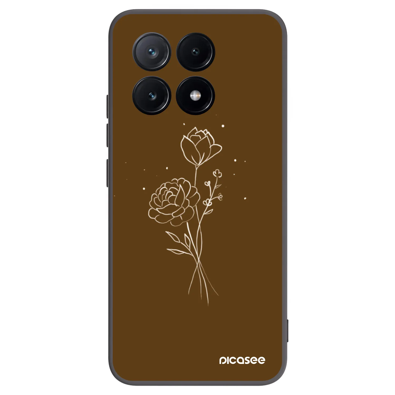 Picasee silikonski črni ovitek za Xiaomi Poco X6 Pro - Brown flowers