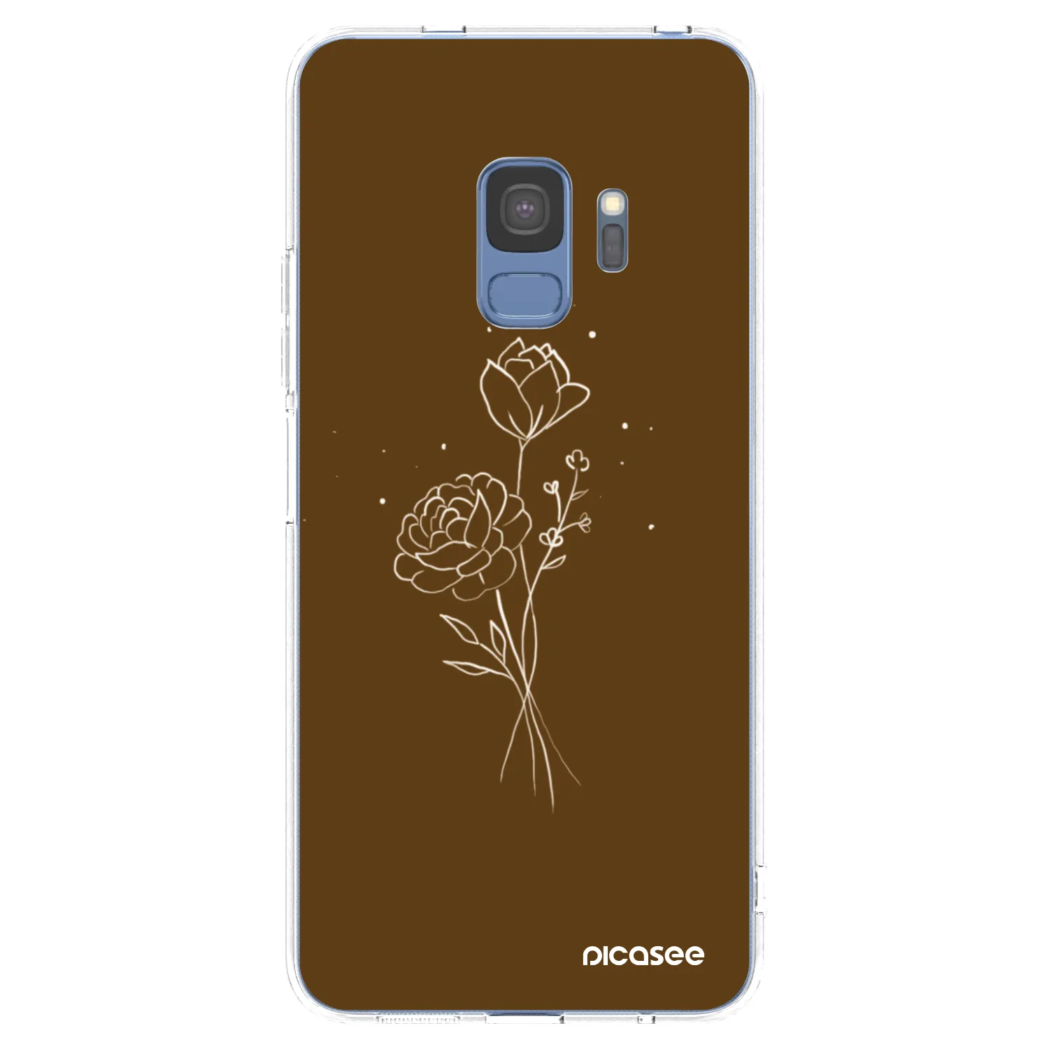 Picasee silikonski prozorni ovitek za Samsung Galaxy S9 G960F - Brown flowers