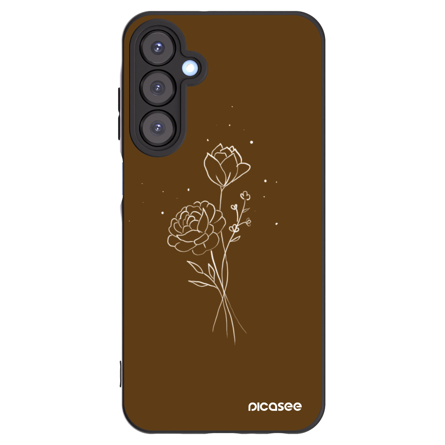 Picasee silikonski črni ovitek za Samsung Galaxy A25 A256B 5G - Brown flowers