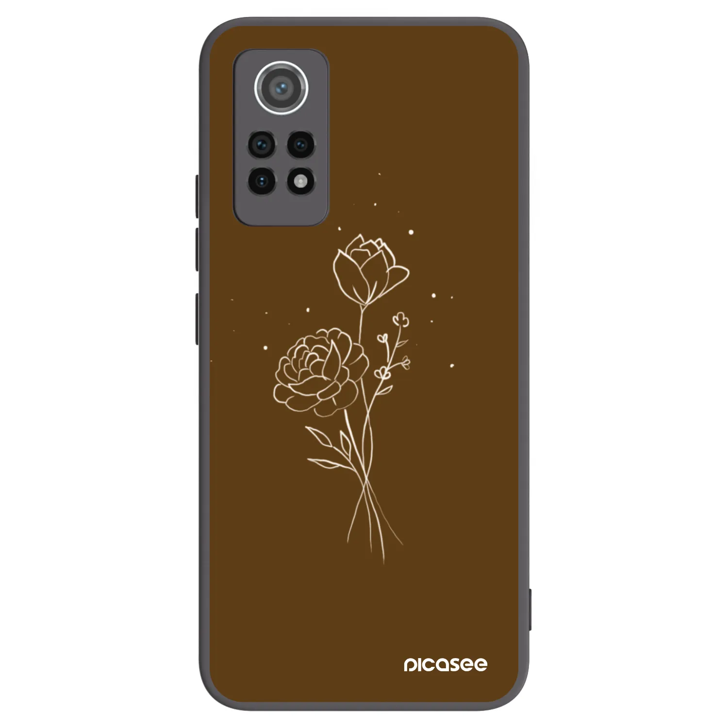 Picasee silikonski črni ovitek za Xiaomi Redmi Note 12 Pro 4G - Brown flowers