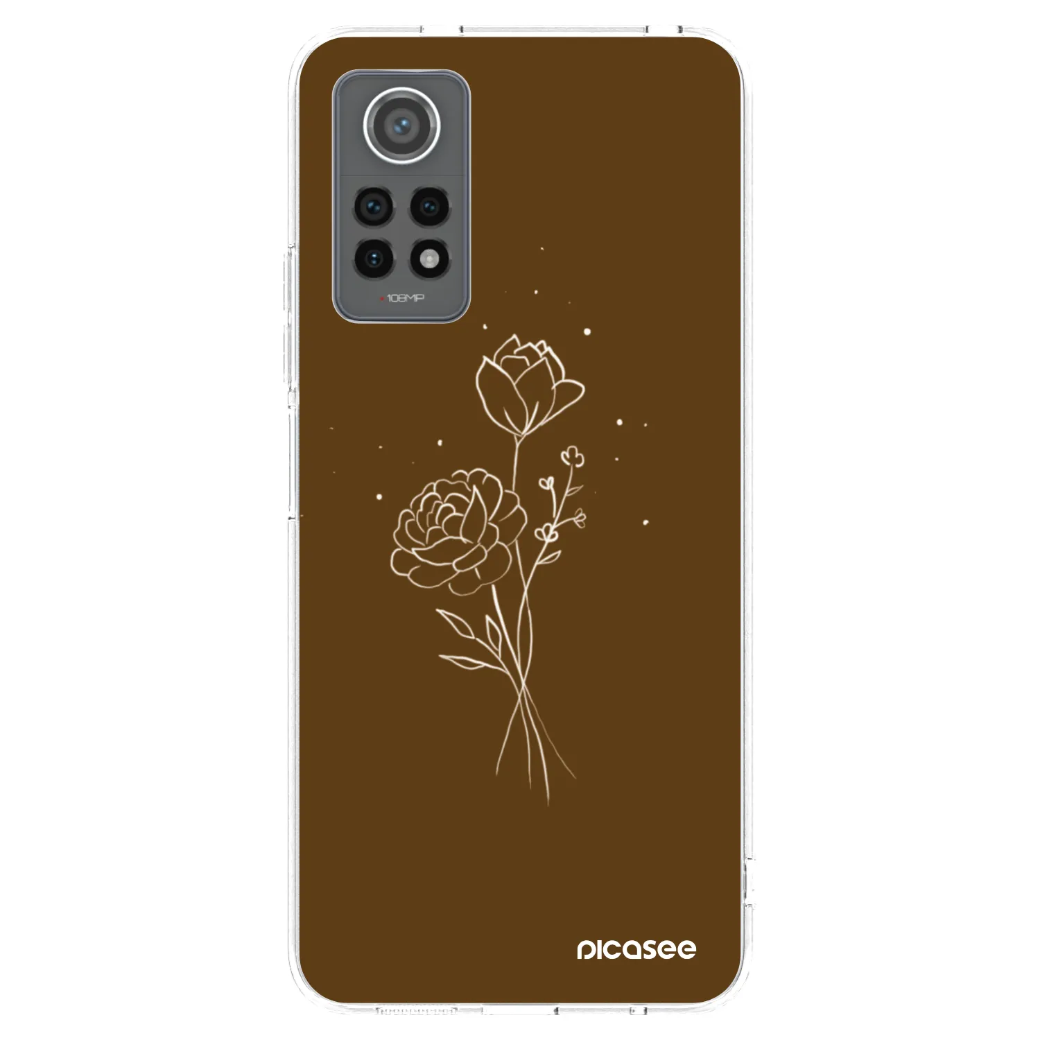 Picasee silikonski prozorni ovitek za Xiaomi Redmi Note 12 Pro 4G - Brown flowers