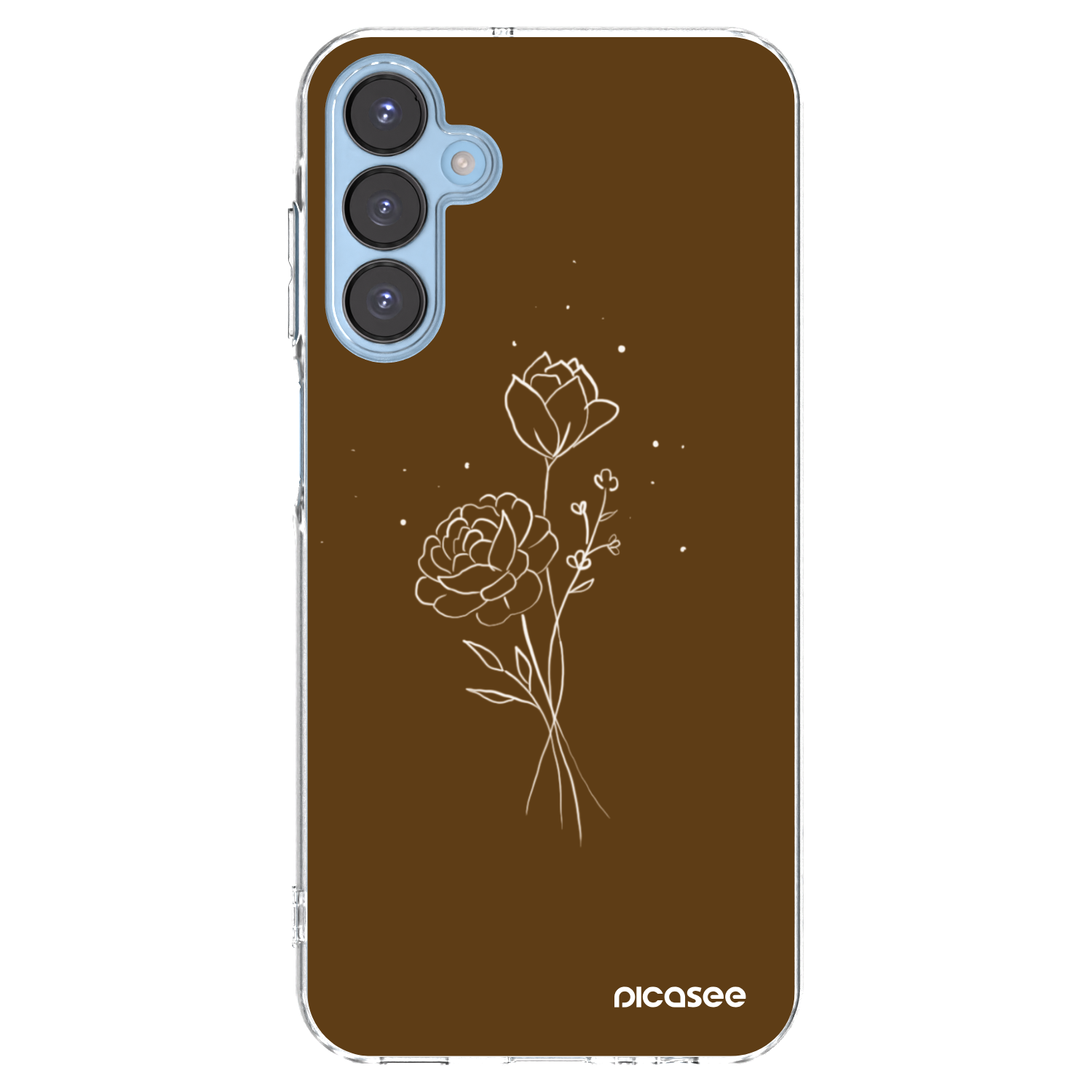 Picasee silikonski prozorni ovitek za Samsung Galaxy A15 A156B 5G - Brown flowers