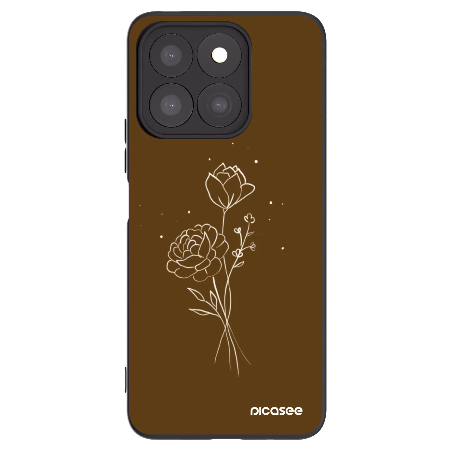 Picasee silikonski črni ovitek za Honor X8b - Brown flowers