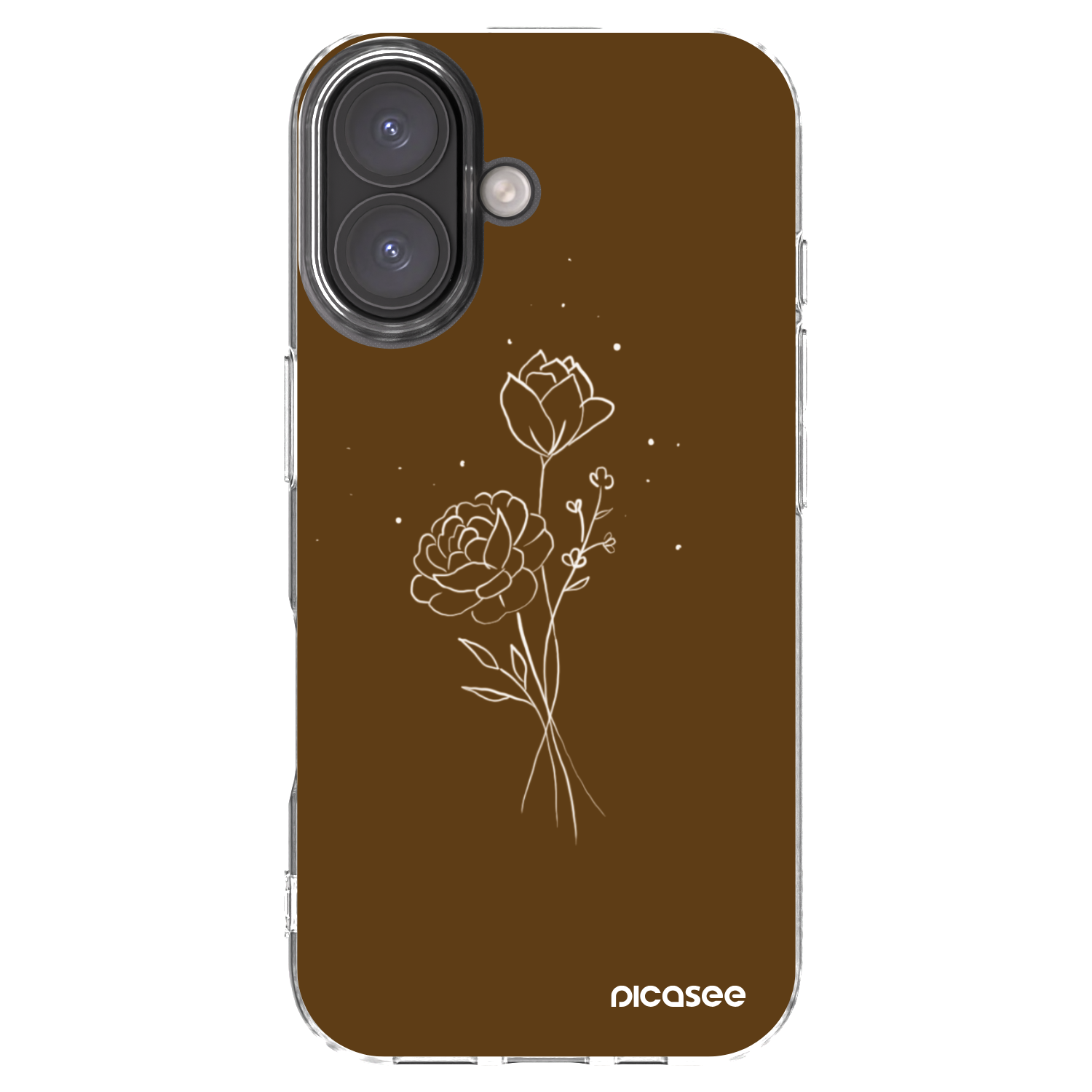 Picasee silikonski prozorni ovitek za Apple iPhone 16 - Brown flowers