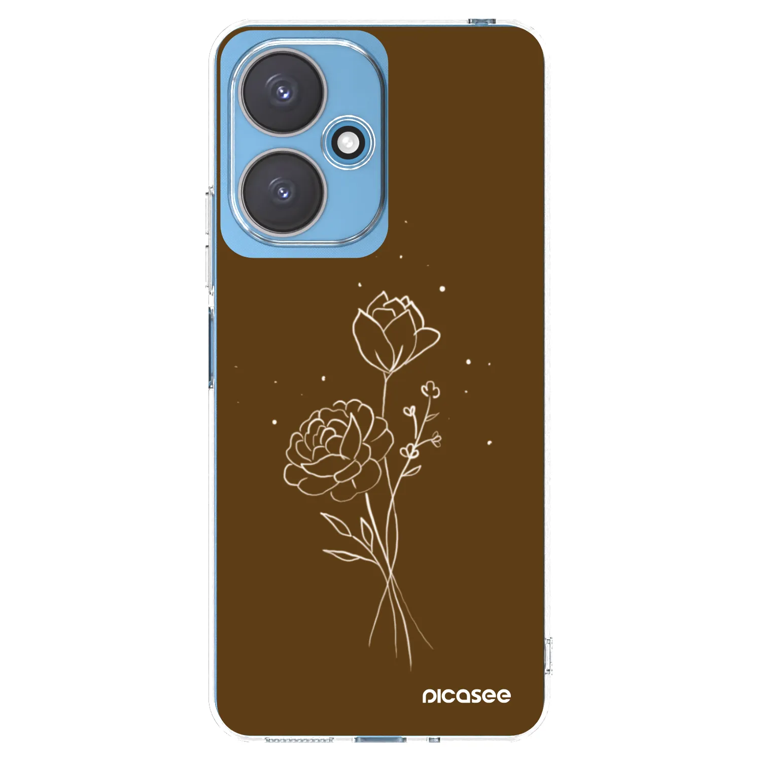 Picasee silikonski prozorni ovitek za Xiaomi Redmi 13C 5G - Brown flowers