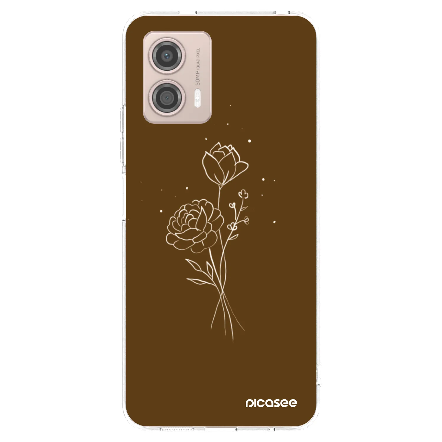 Picasee silikonski prozorni ovitek za Motorola Moto G53 5G - Brown flowers