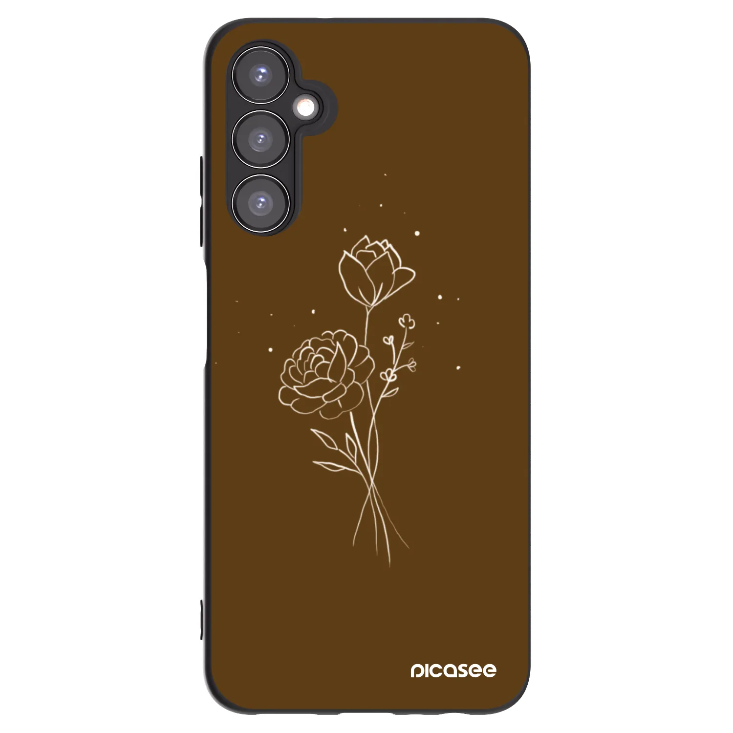 Picasee silikonski črni ovitek za Samsung Galaxy A05s A057G - Brown flowers