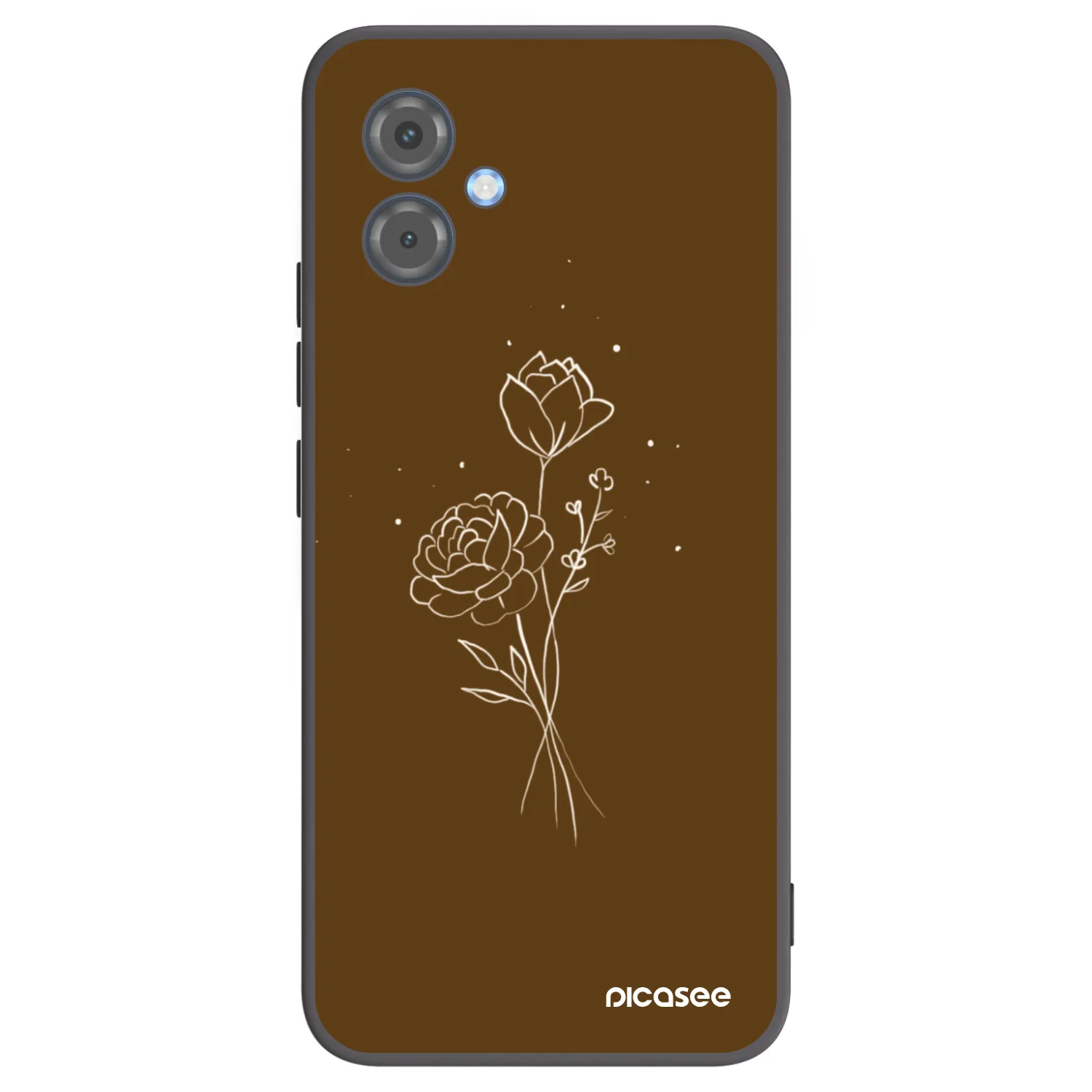 Picasee silikonski črni ovitek za Motorola Moto G14 - Brown flowers