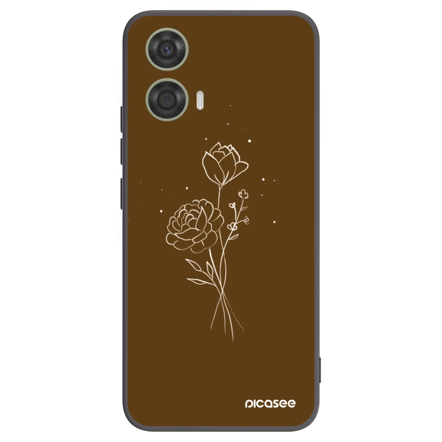 Picasee silikonski črni ovitek za Motorola Moto G24 - Brown flowers