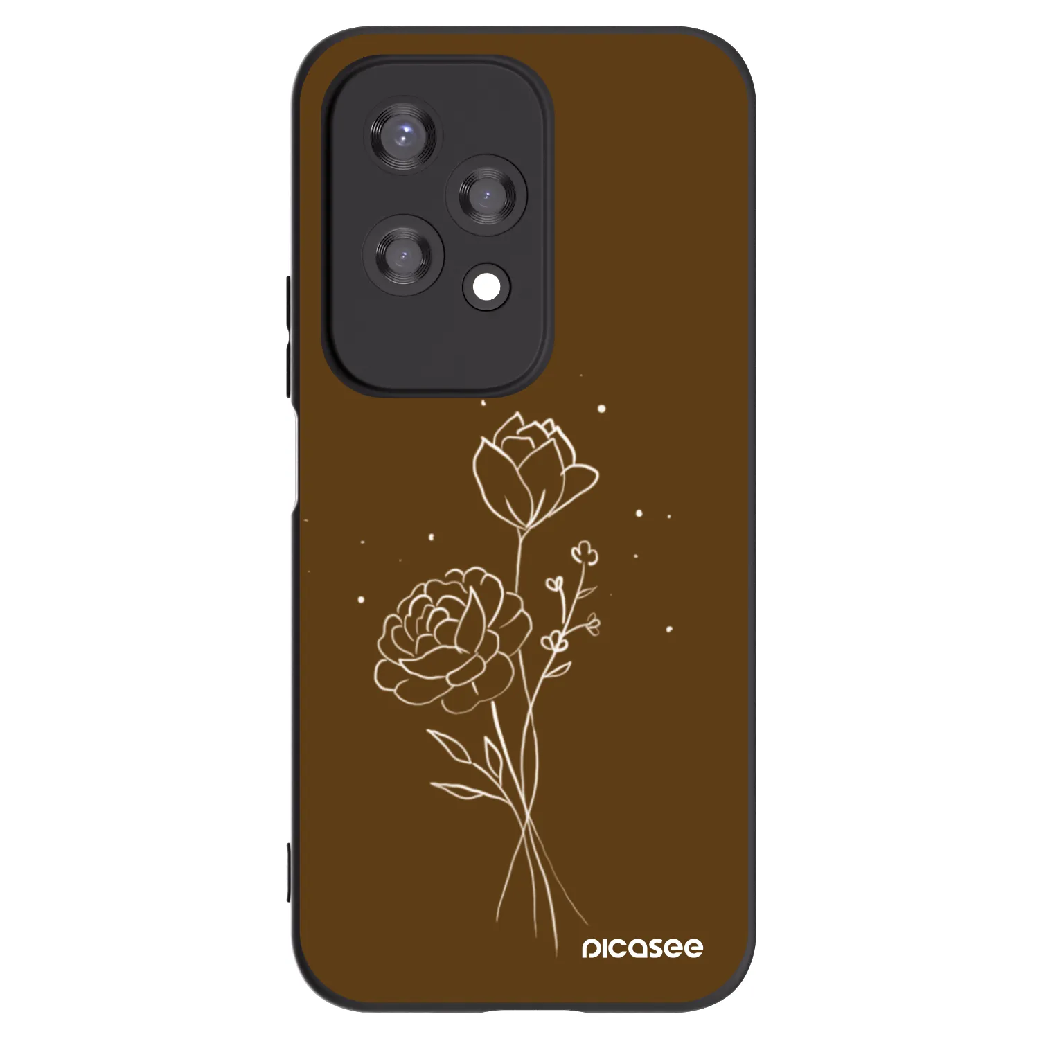 Picasee silikonski črni ovitek za Honor 200 Lite - Brown flowers