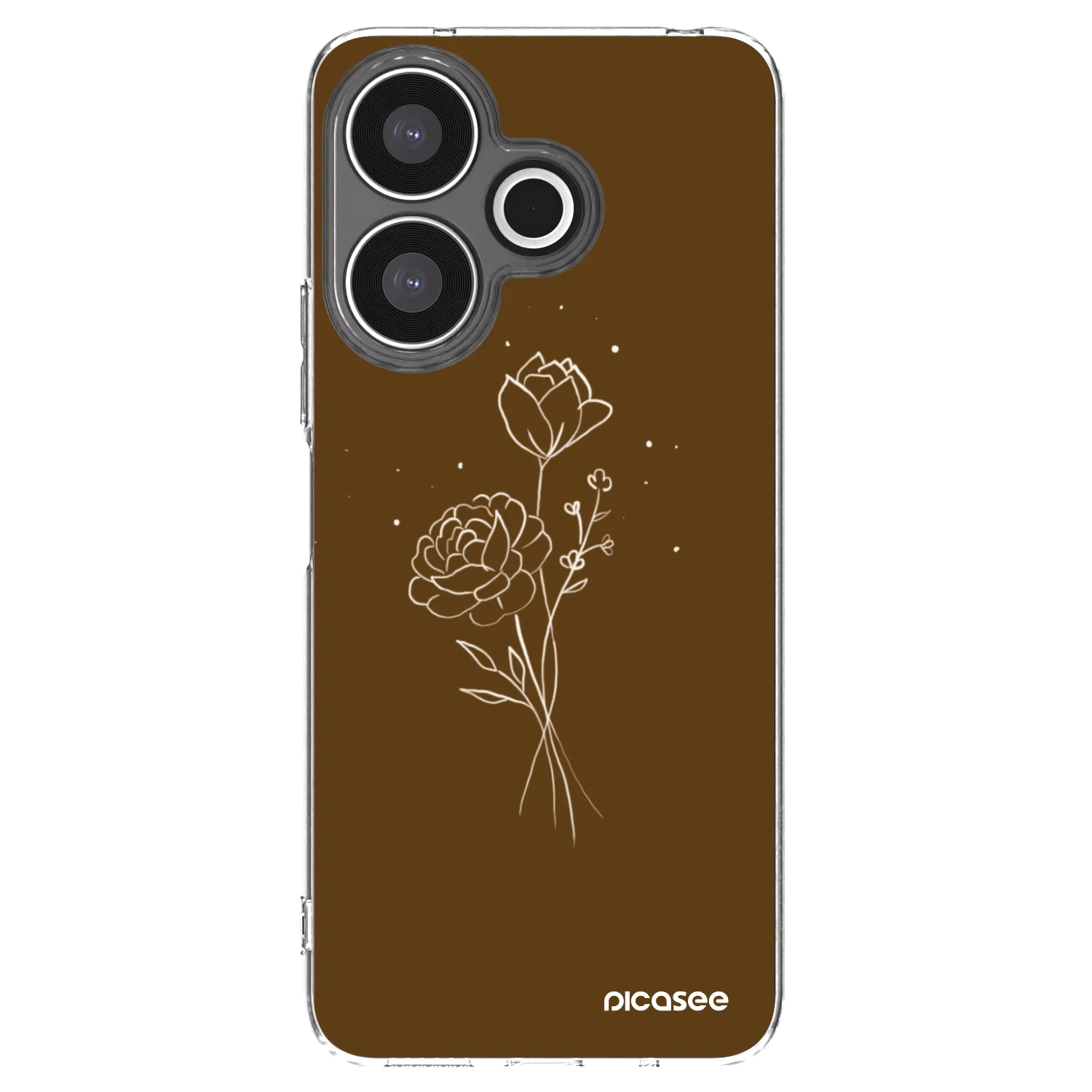 Picasee silikonski prozorni ovitek za Xiaomi Redmi 13 4G - Brown flowers