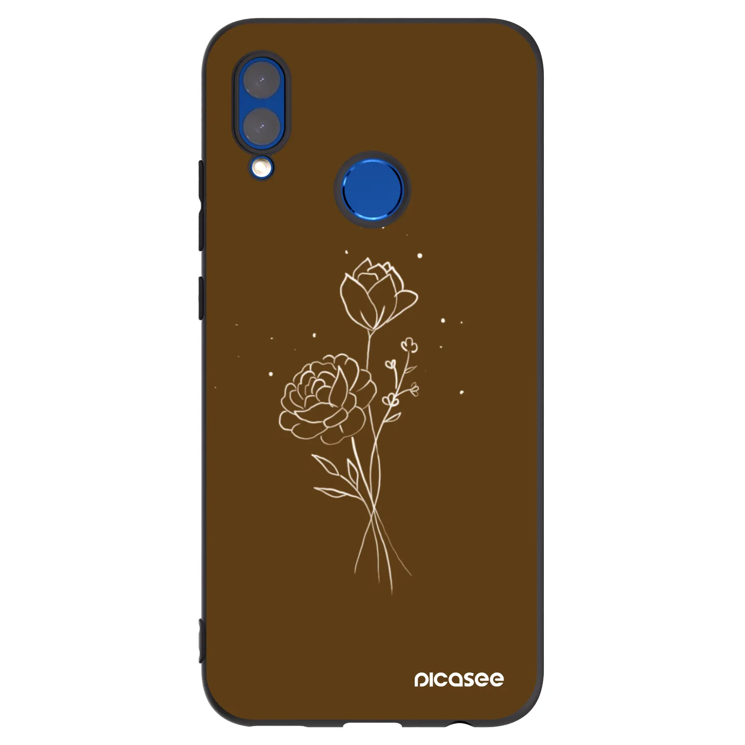 Picasee silikonski črni ovitek za Huawei P Smart 2019 - Brown flowers