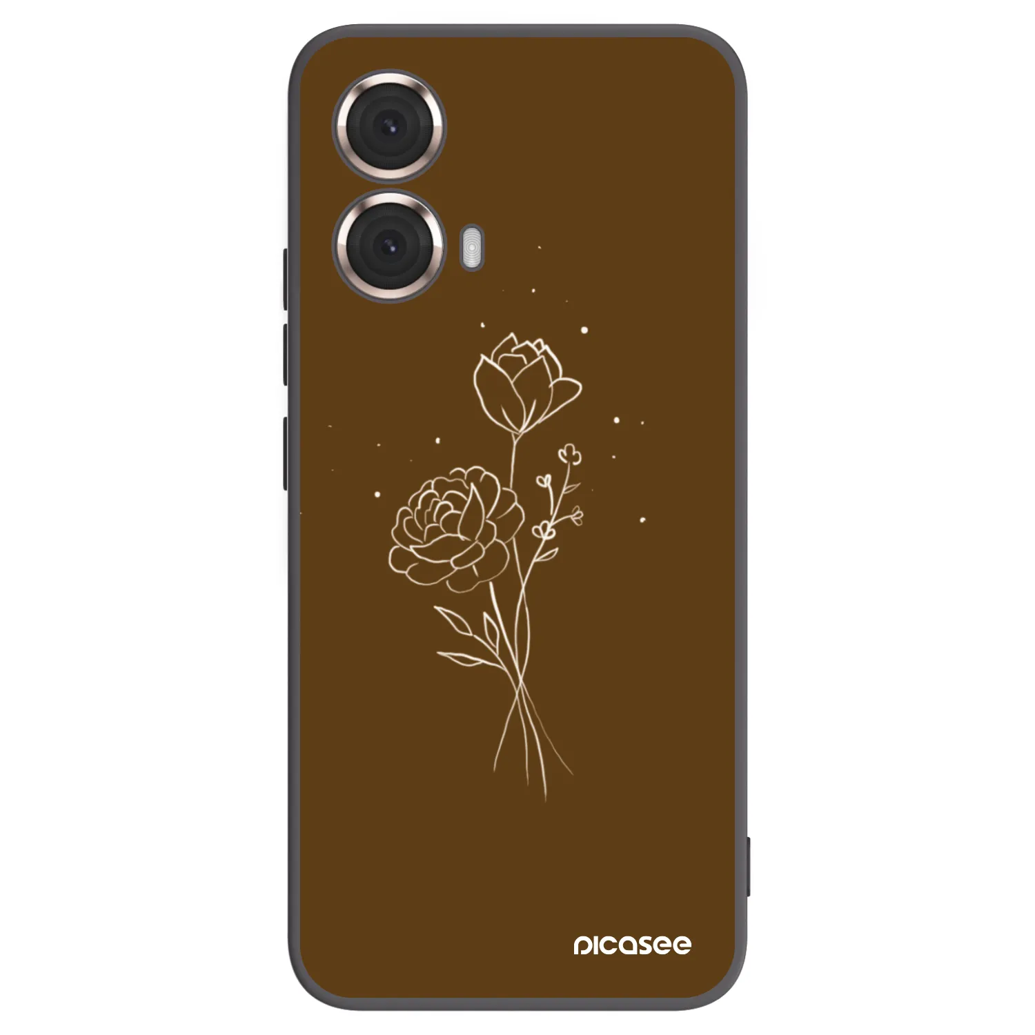 Picasee silikonski črni ovitek za Motorola Moto G85 - Brown flowers
