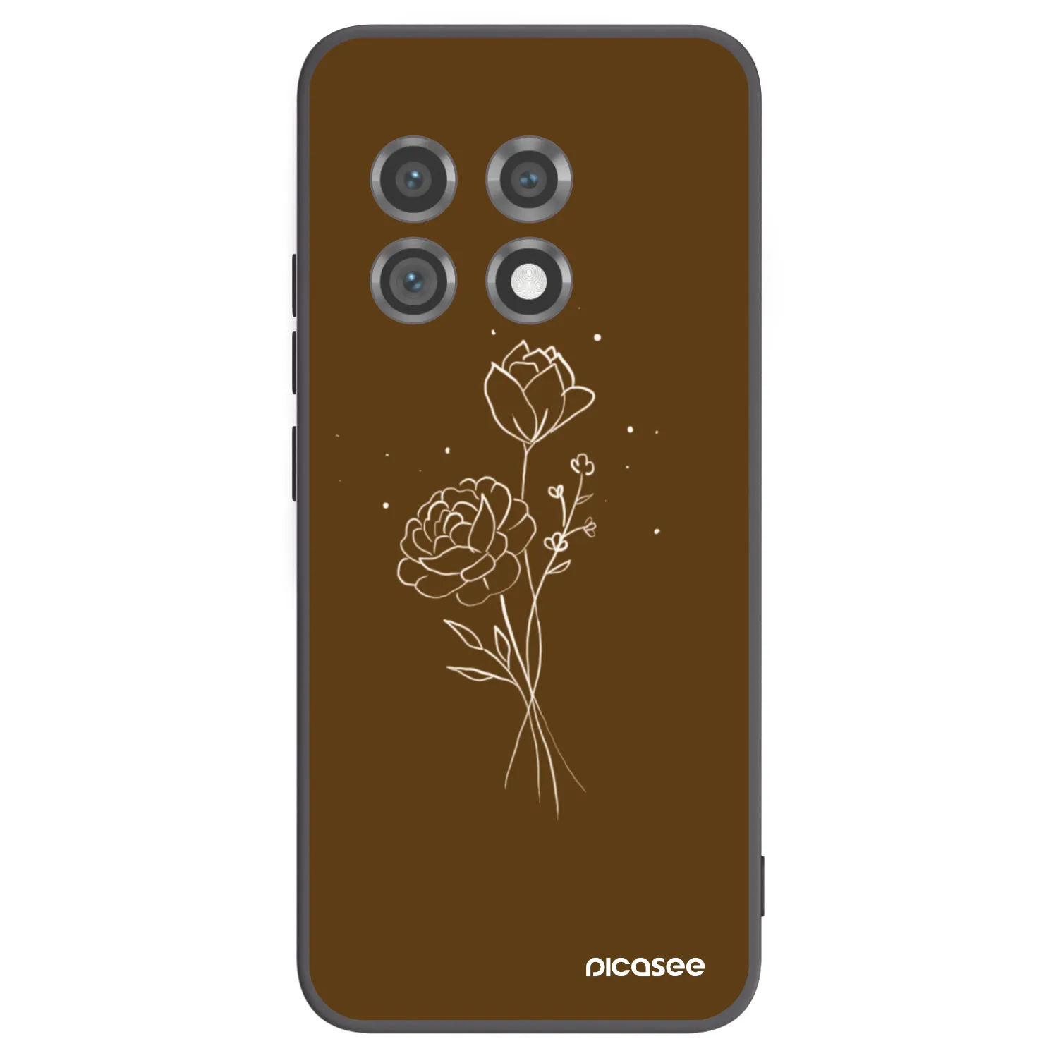 Picasee silikonski črni ovitek za OnePlus 11 5G - Brown flowers