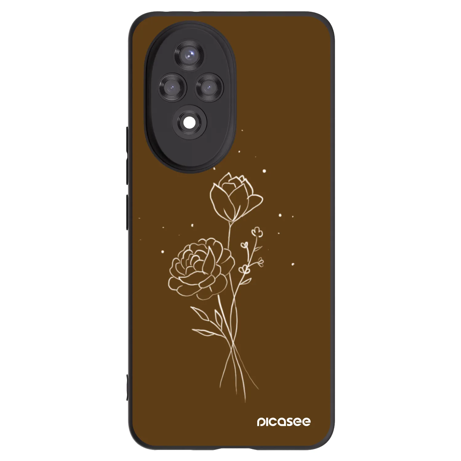 Picasee silikonski črni ovitek za Honor 200 Pro 5G - Brown flowers