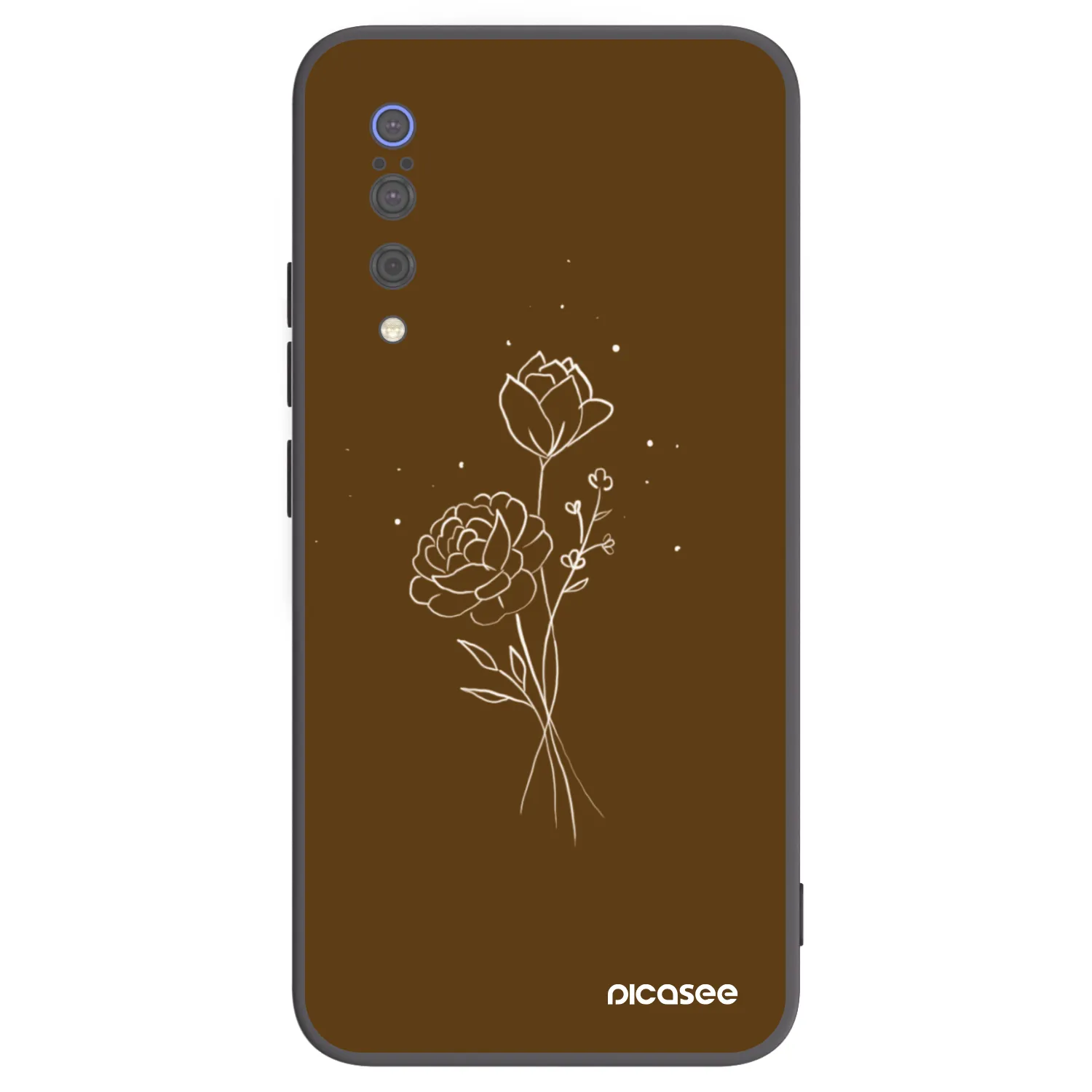 Picasee silikonski črni ovitek za Xiaomi Mi 9 - Brown flowers