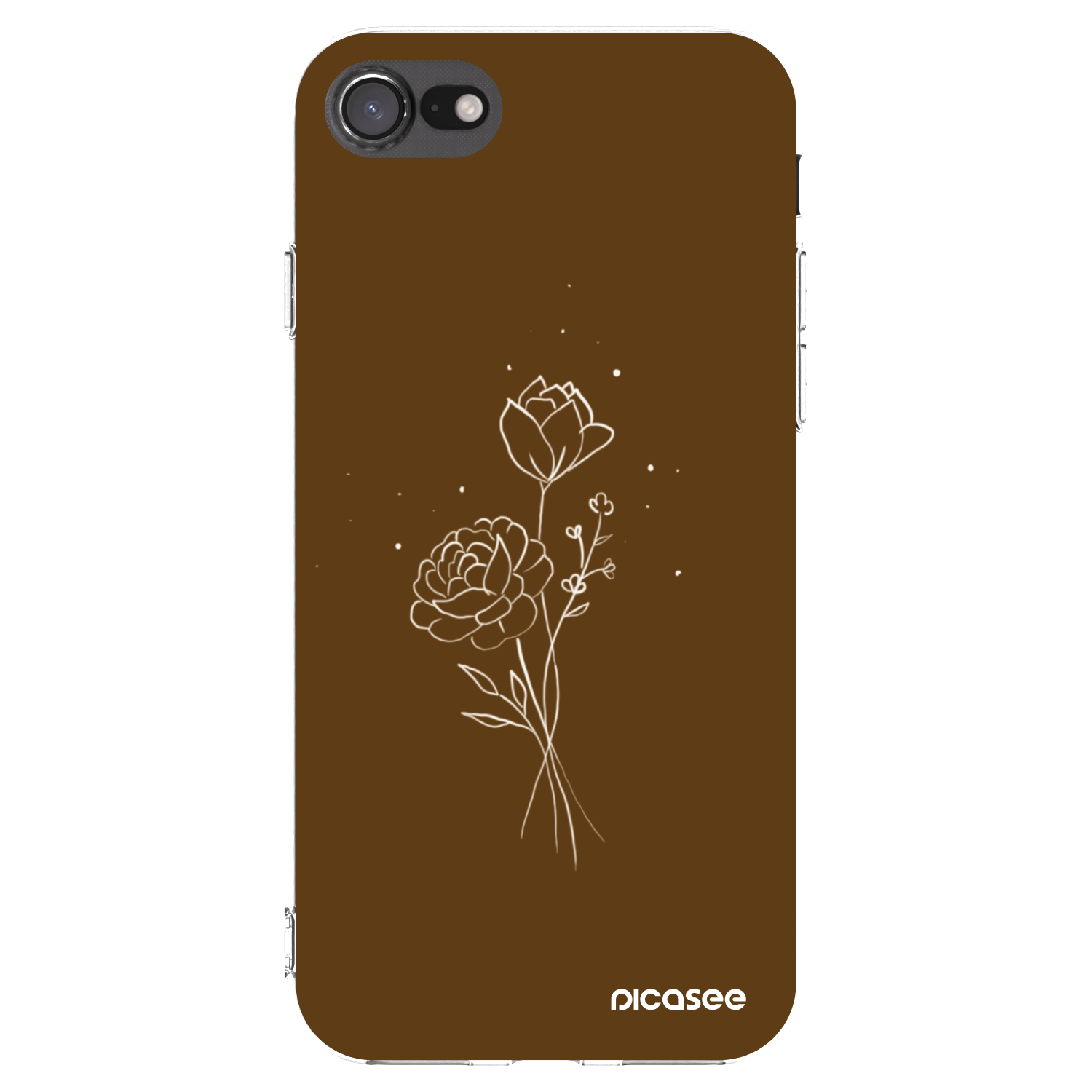 Picasee silikonski prozorni ovitek za Apple iPhone 7 - Brown flowers