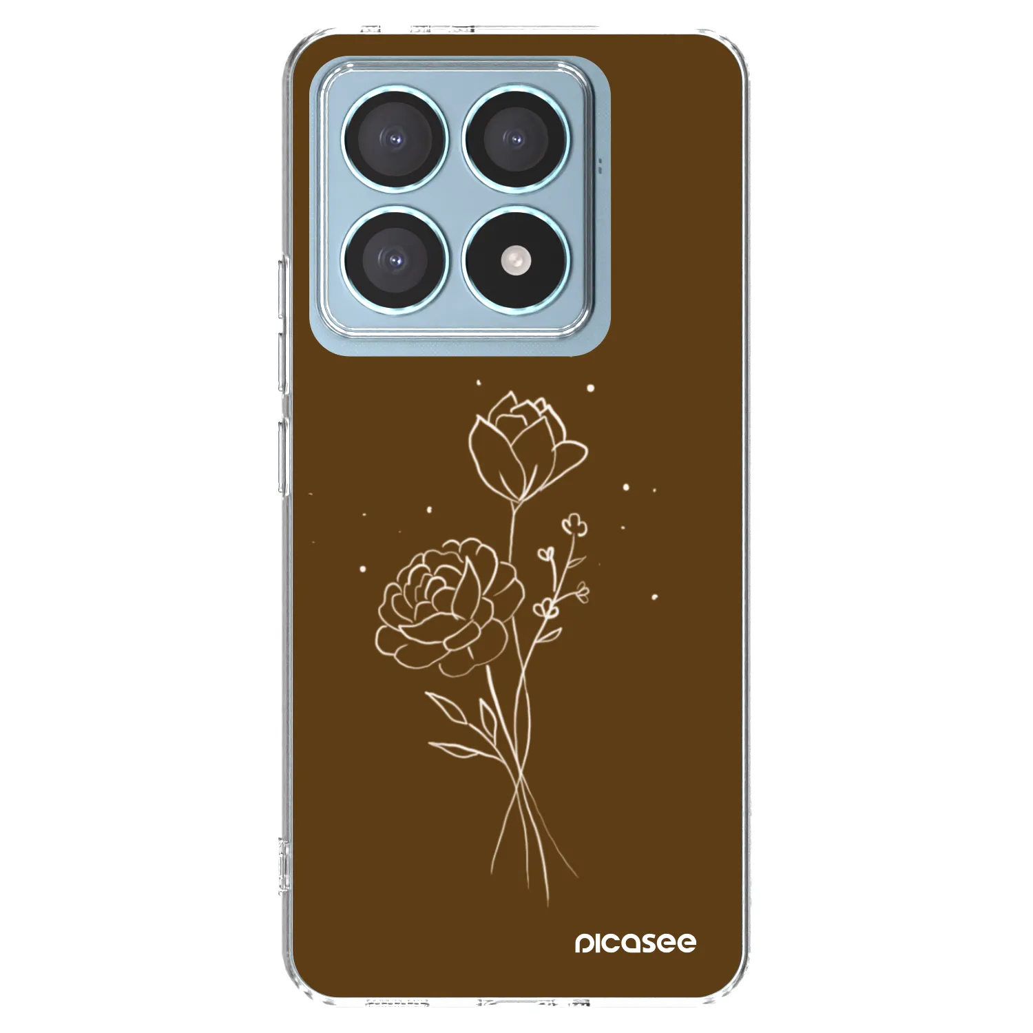 Picasee silikonski prozorni ovitek za Xiaomi 14T Pro - Brown flowers