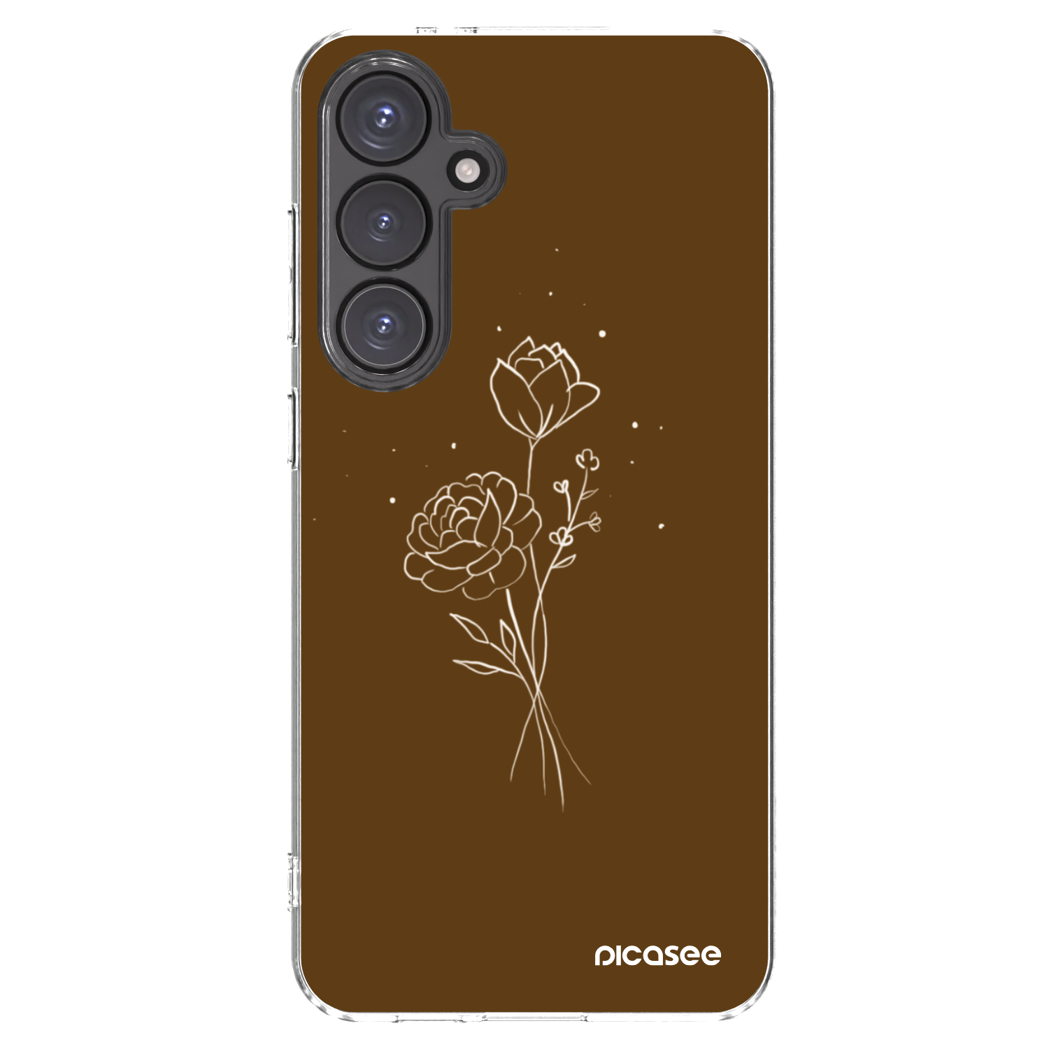 Picasee silikonski prozorni ovitek za Samsung Galaxy S24 FE S721B - Brown flowers