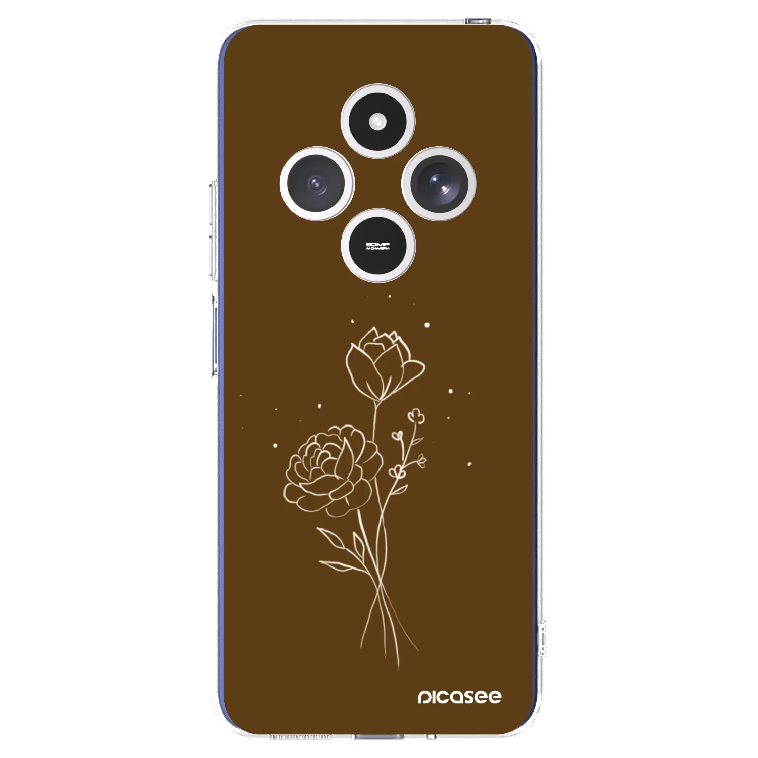 Picasee silikonski prozorni ovitek za Xiaomi Redmi 14C - Brown flowers
