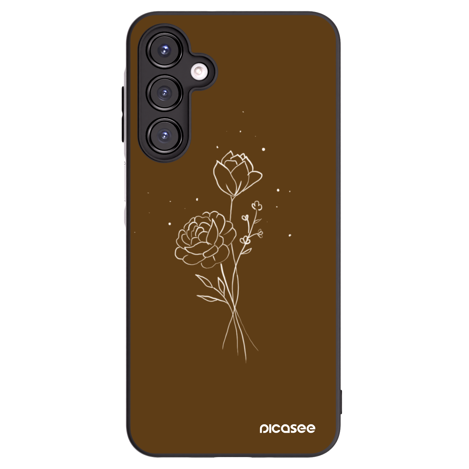 Picasee silikonski črni ovitek za Samsung Galaxy A16 5G - Brown flowers