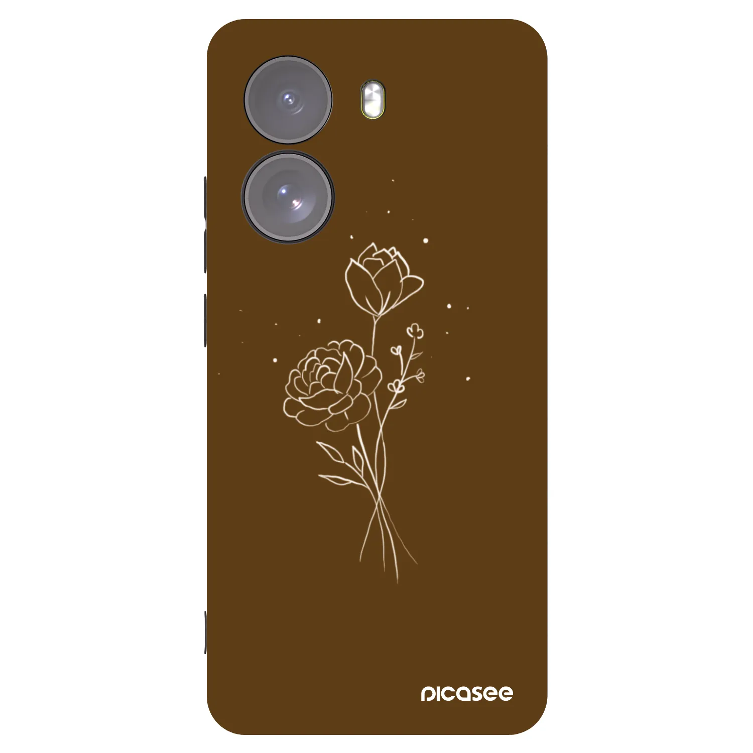 Picasee silikonski črni ovitek za Xiaomi Poco X7 - Brown flowers