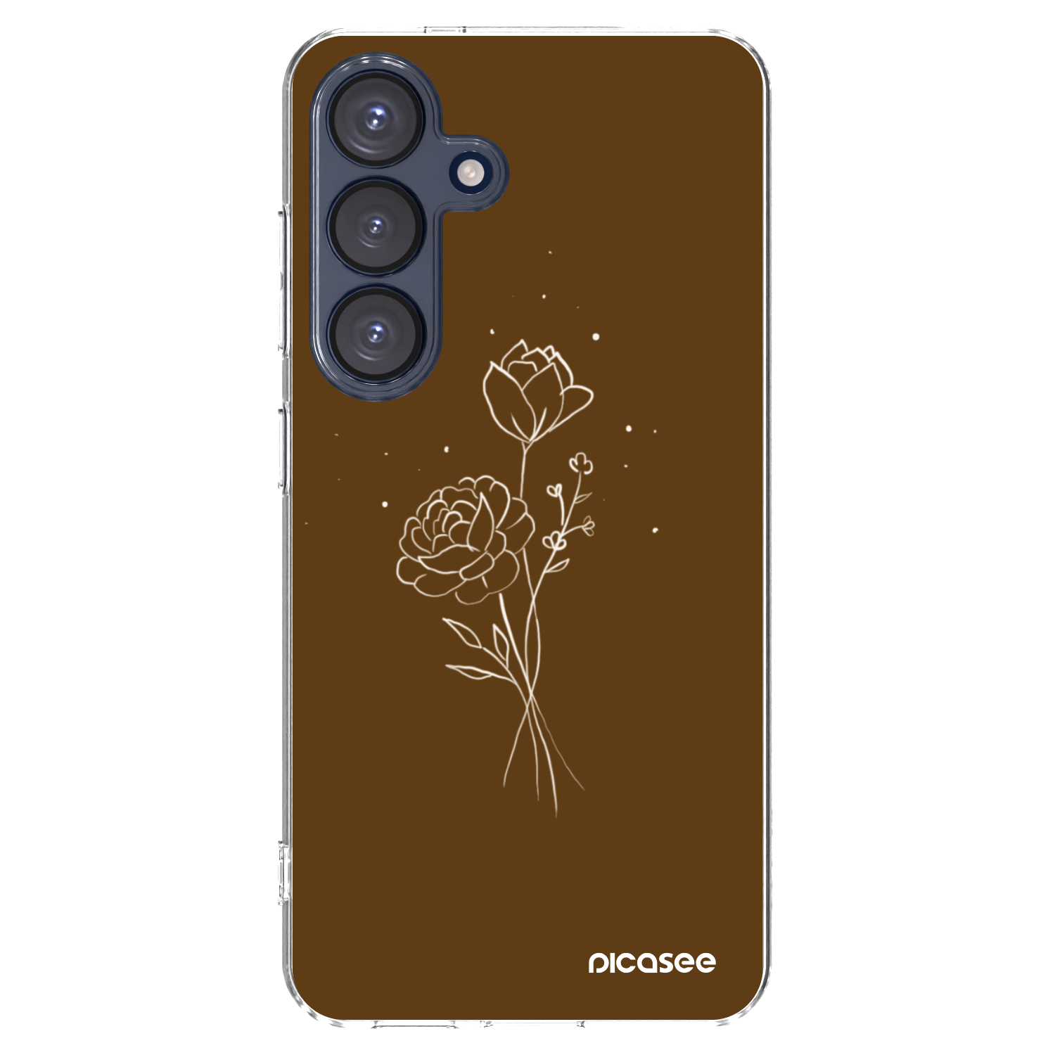 Picasee silikonski prozorni ovitek za Samsung Galaxy S25 5G - Brown flowers