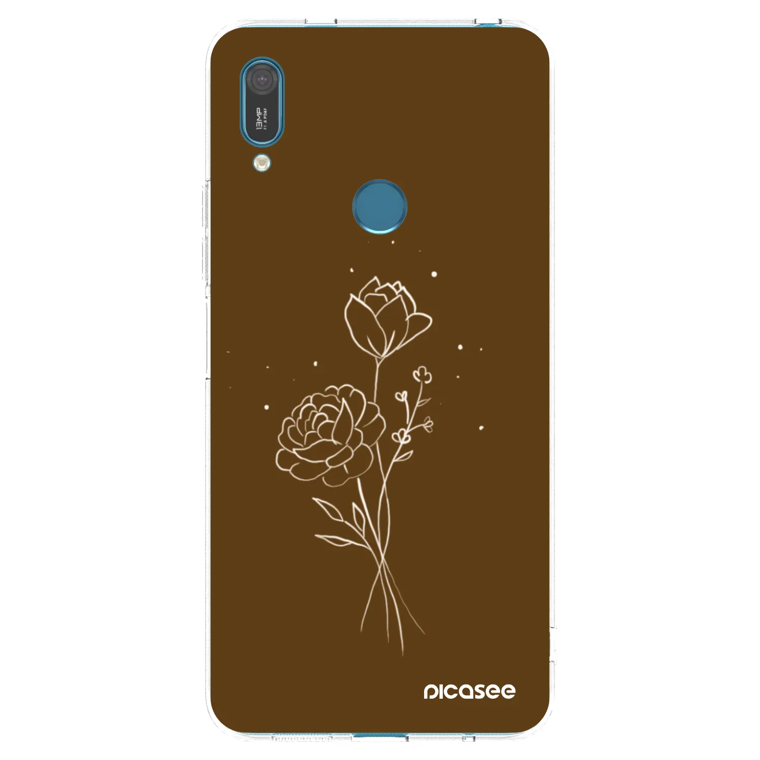 Picasee silikonski prozorni ovitek za Huawei Y7 2019 - Brown flowers