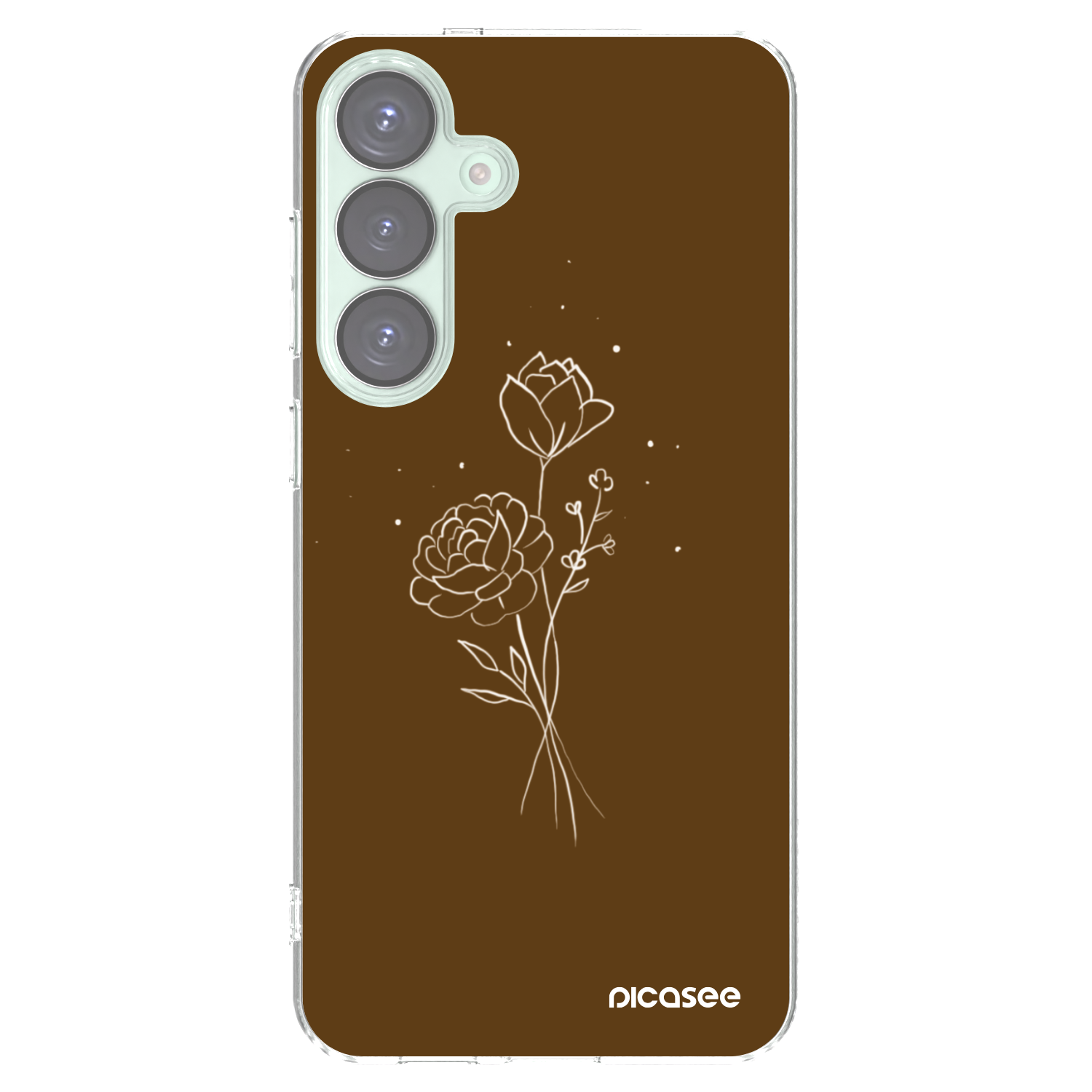 Picasee silikonski prozorni ovitek za Samsung Galaxy S25+ 5G - Brown flowers