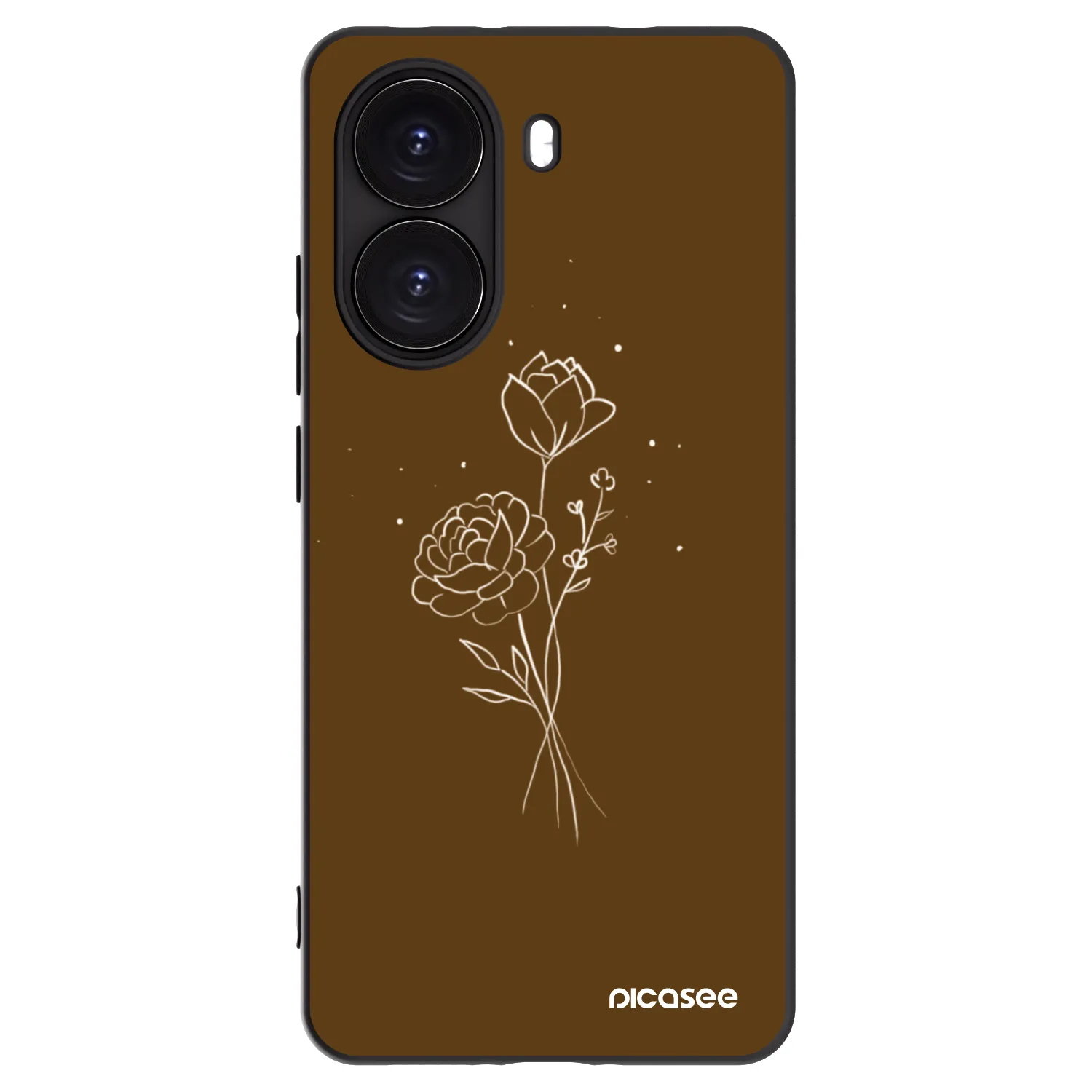 Picasee silikonski črni ovitek za Xiaomi Poco X7 Pro 5G - Brown flowers