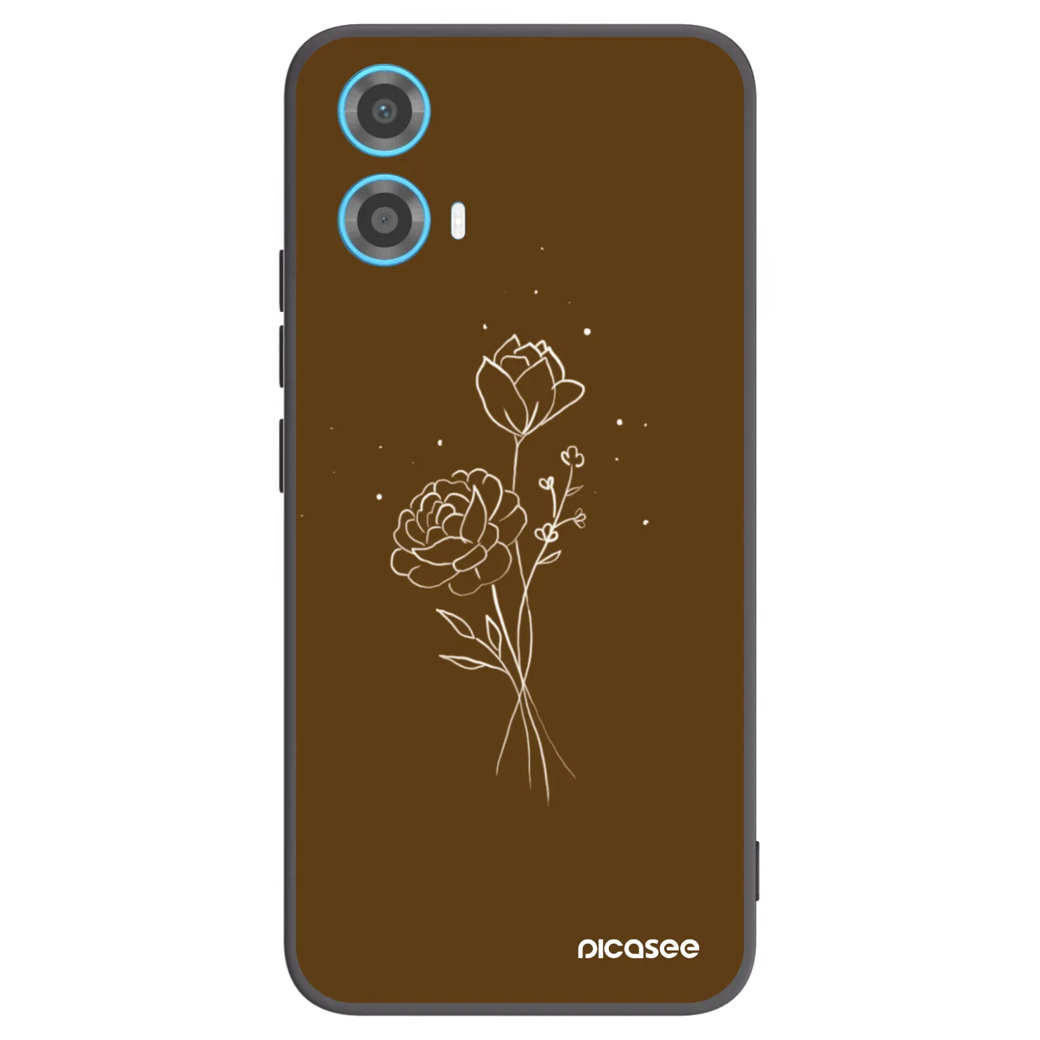 Picasee silikonski črni ovitek za Motorola Moto G34 5G - Brown flowers