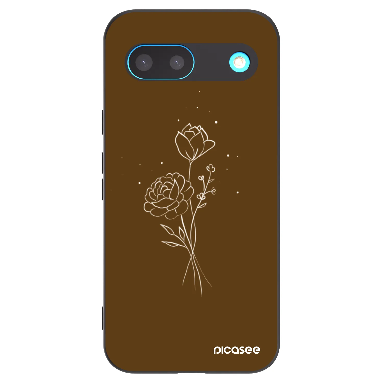 Picasee silikonski črni ovitek za Google Pixel 8 - Brown flowers