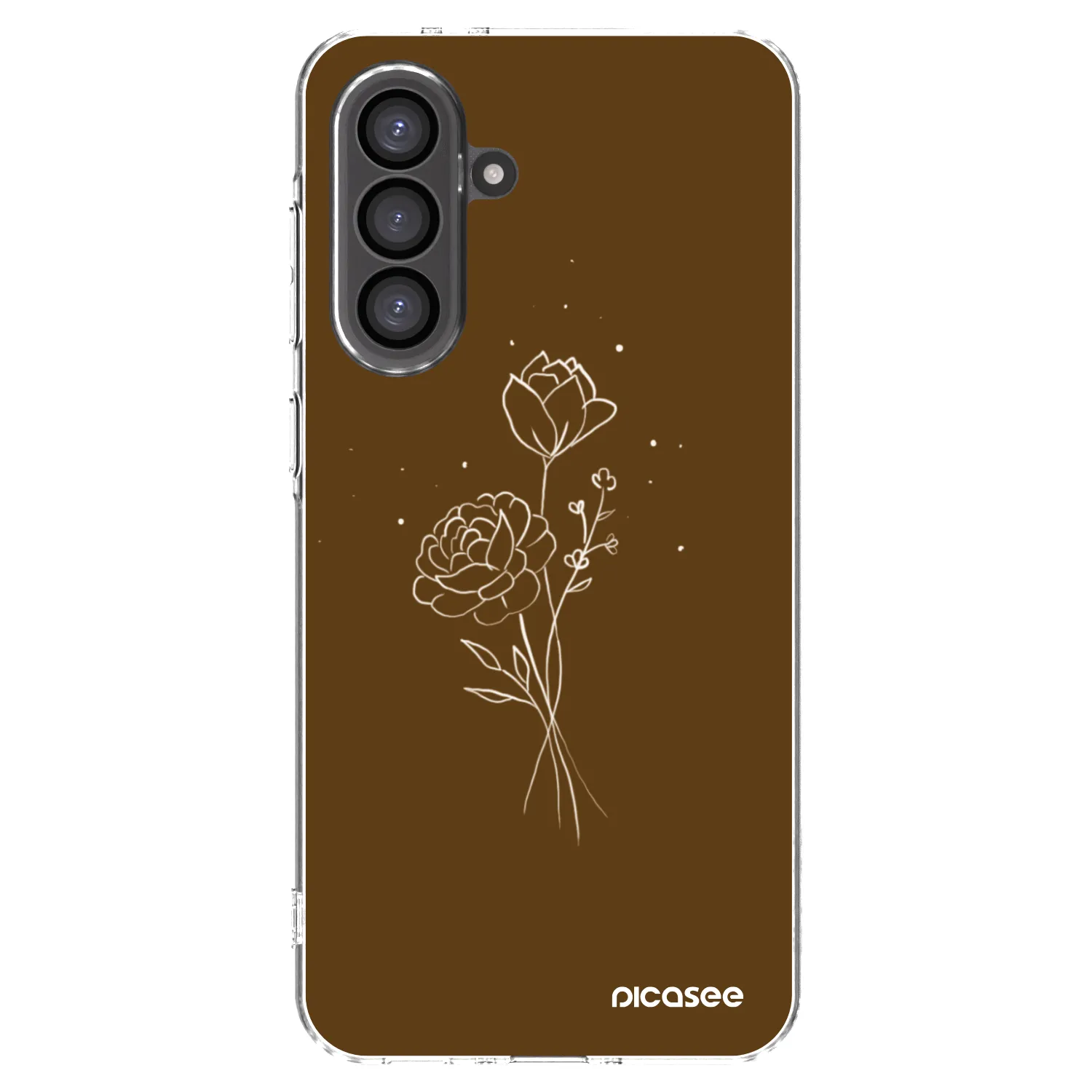 Picasee silikonski prozorni ovitek za Samsung Galaxy A56 5G A566B - Brown flowers
