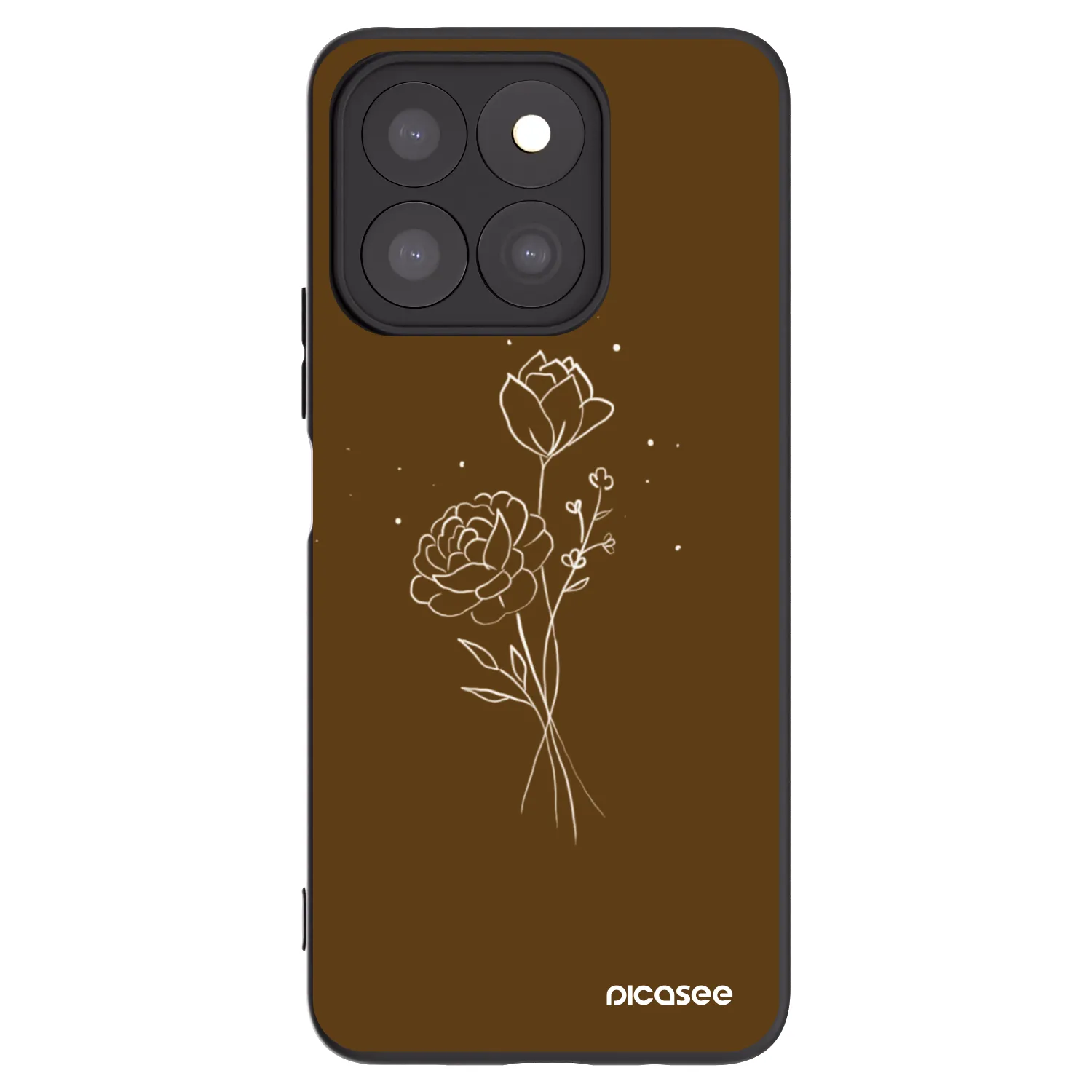 Picasee silikonski črni ovitek za Honor X8c - Brown flowers