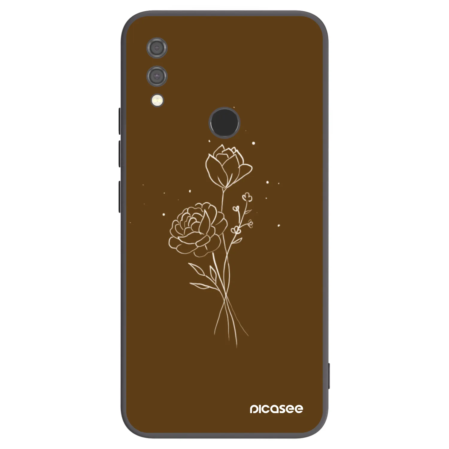Picasee silikonski črni ovitek za Xiaomi Redmi Note 7 - Brown flowers