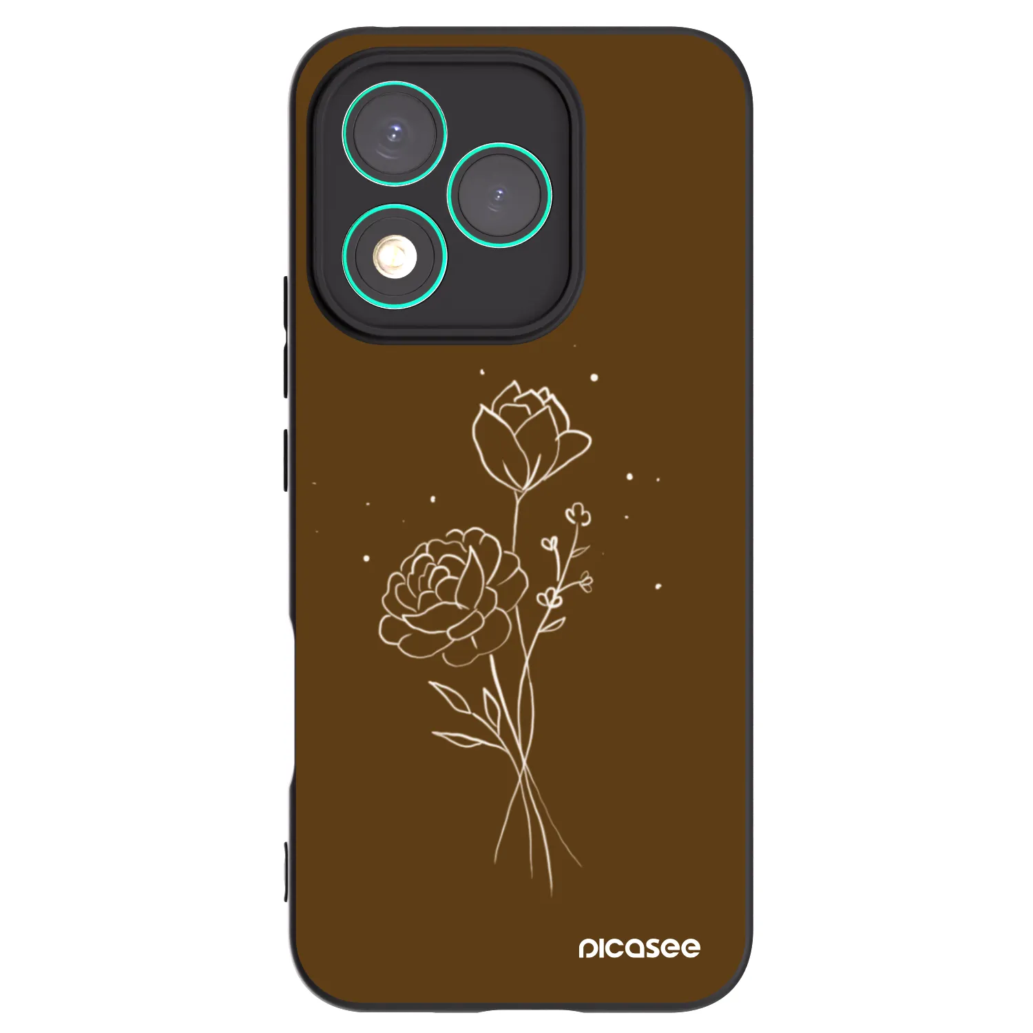 Picasee silikonski črni ovitek za Honor 400 Lite 5G - Brown flowers