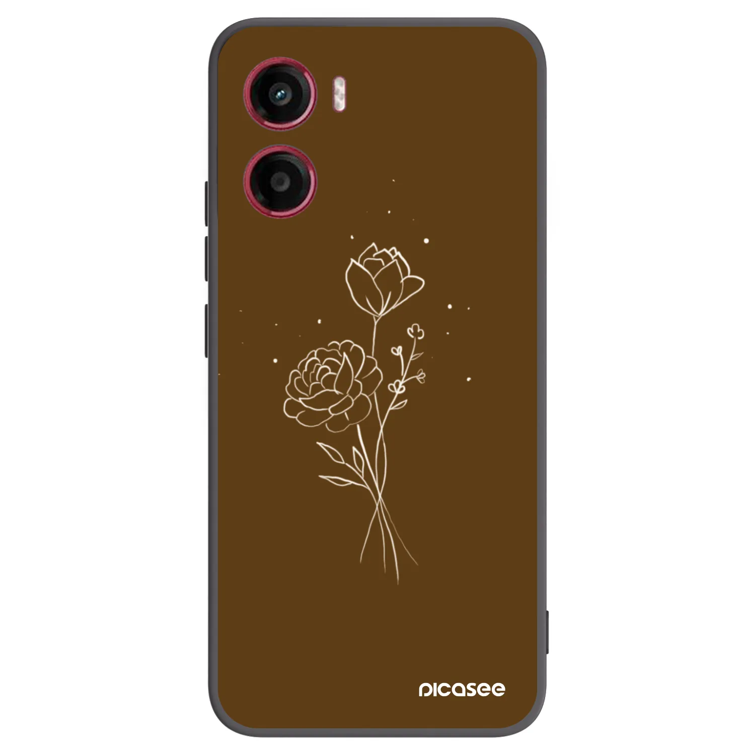 Picasee silikonski črni ovitek za Motorola Moto G05 - Brown flowers