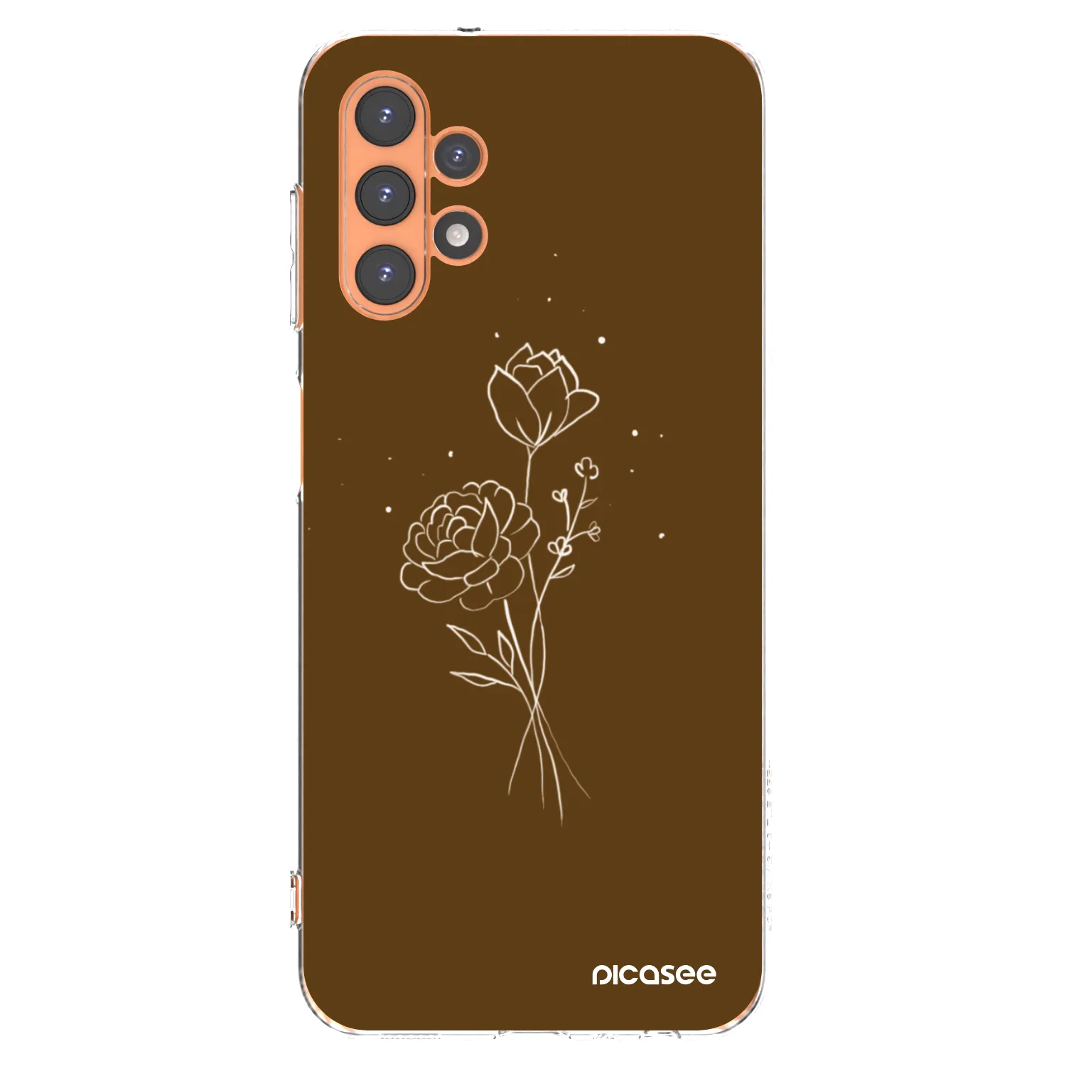 Picasee silikonski prozorni ovitek za Samsung Galaxy A13 5G - Brown flowers