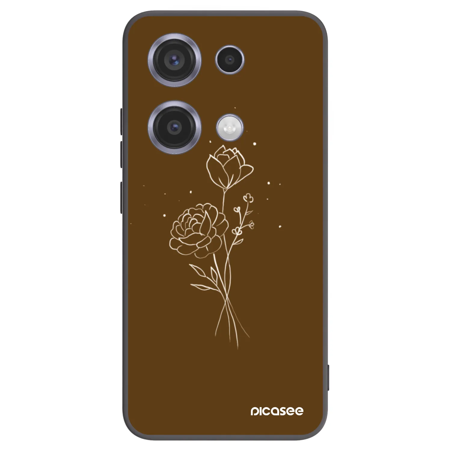 Picasee silikonski črni ovitek za Xiaomi Redmi Note 14S - Brown flowers