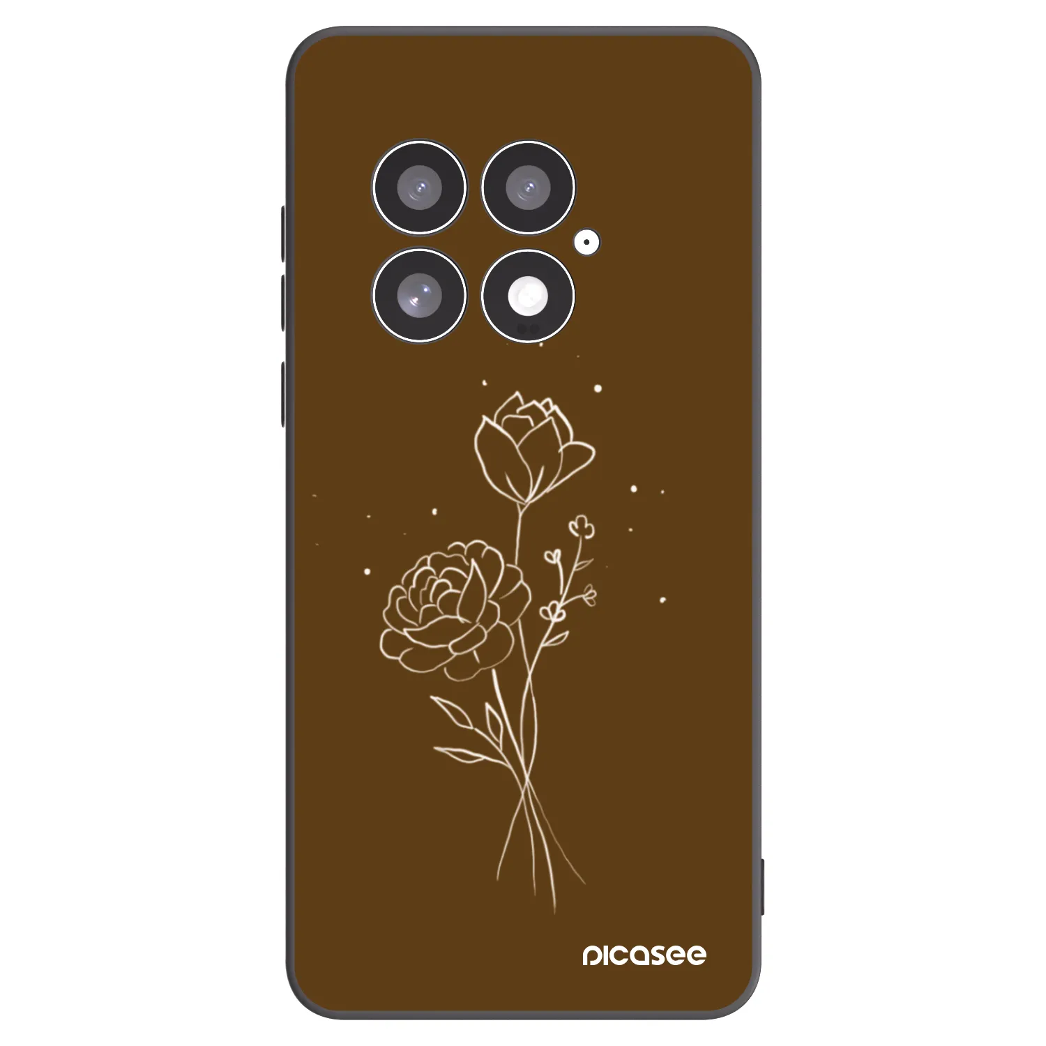 Picasee silikonski črni ovitek za OnePlus 13 5G - Brown flowers