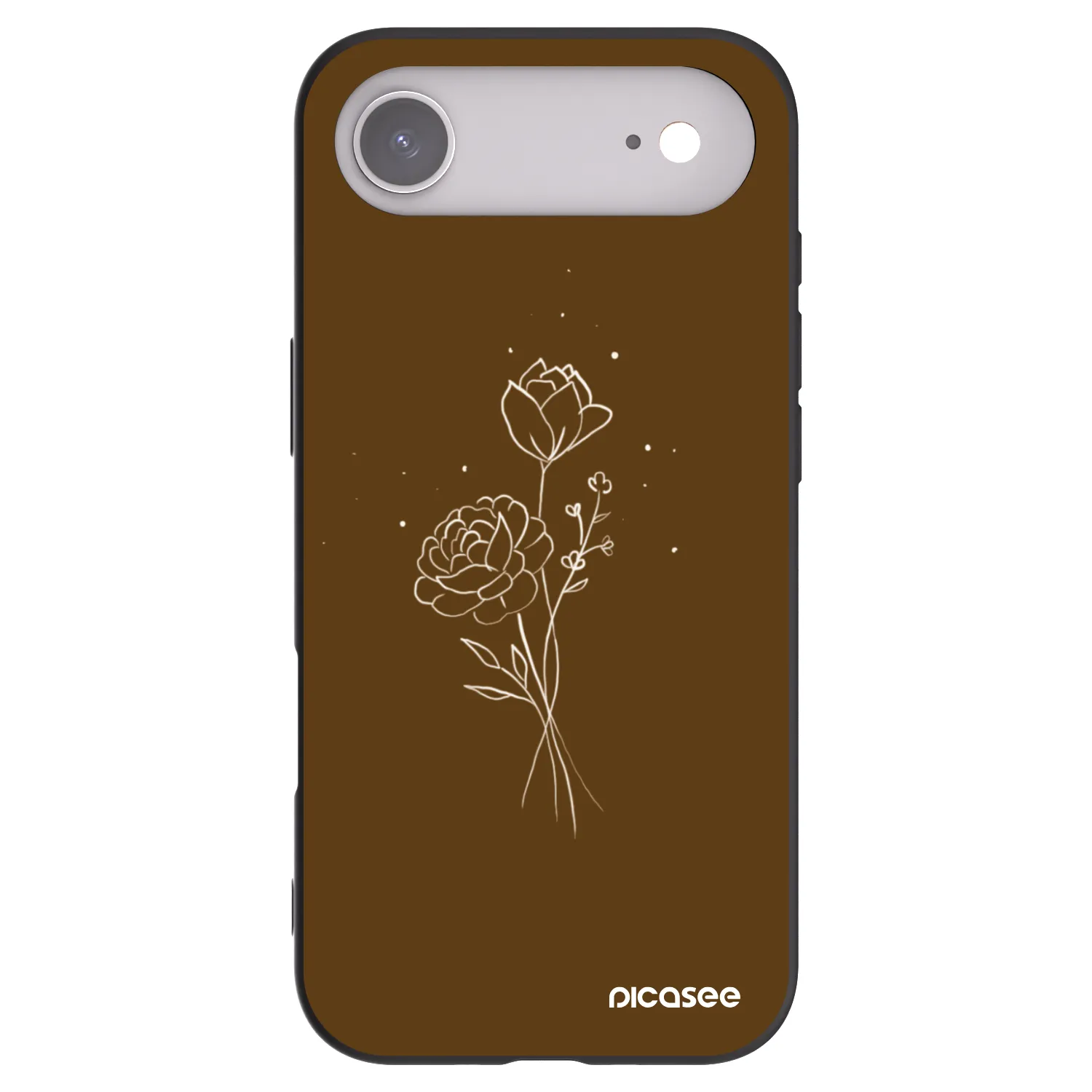 Picasee silikonski črni ovitek za Apple iPhone Air - Brown flowers