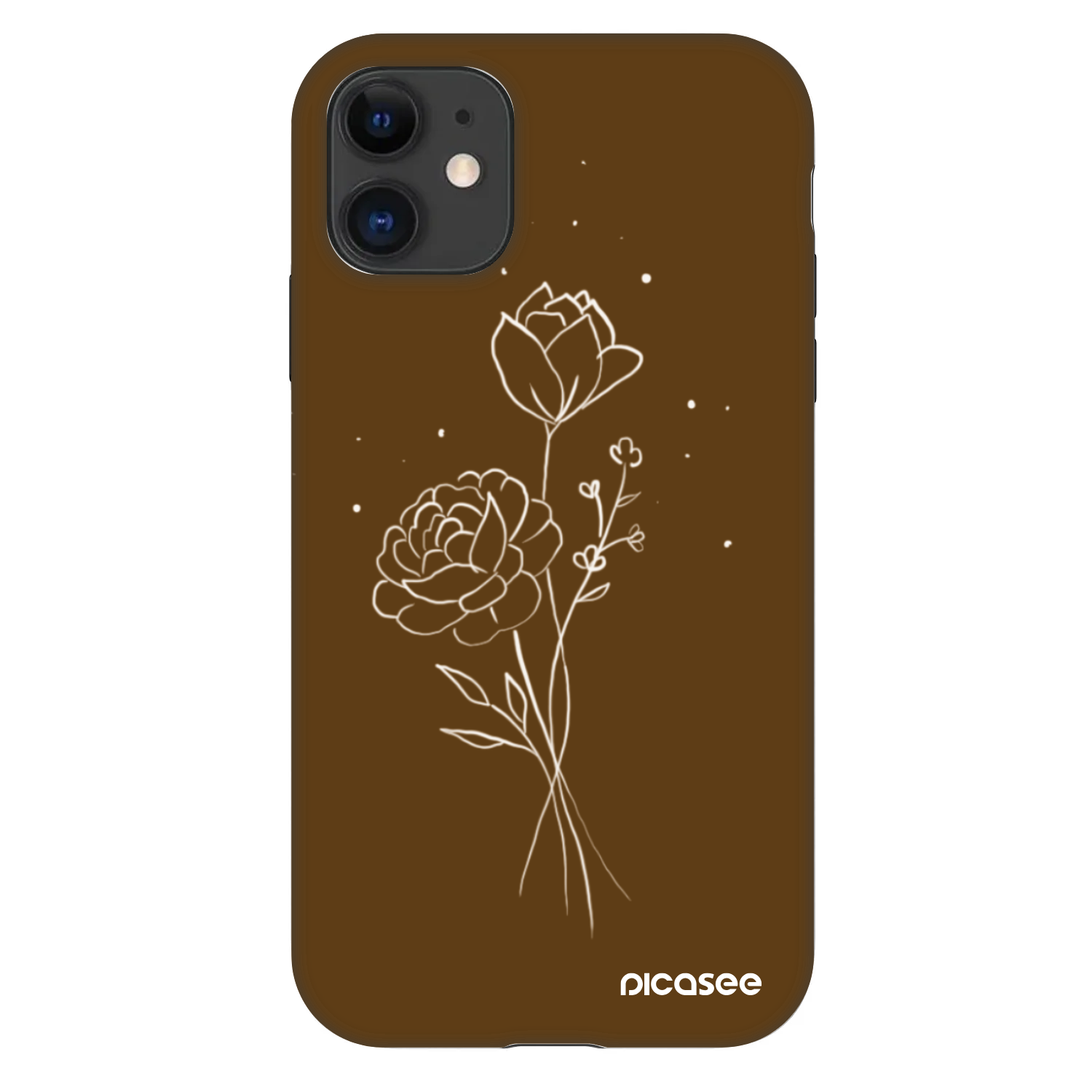 Picasee Fashion Case za Apple iPhone 11 - Brown flowers