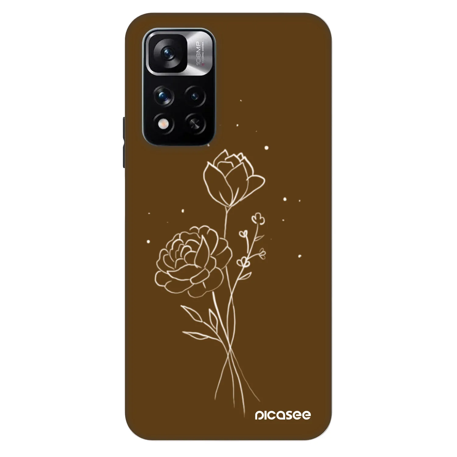 Picasee Fashion Case za Xiaomi Redmi Note 11 Pro 5G - Brown flowers