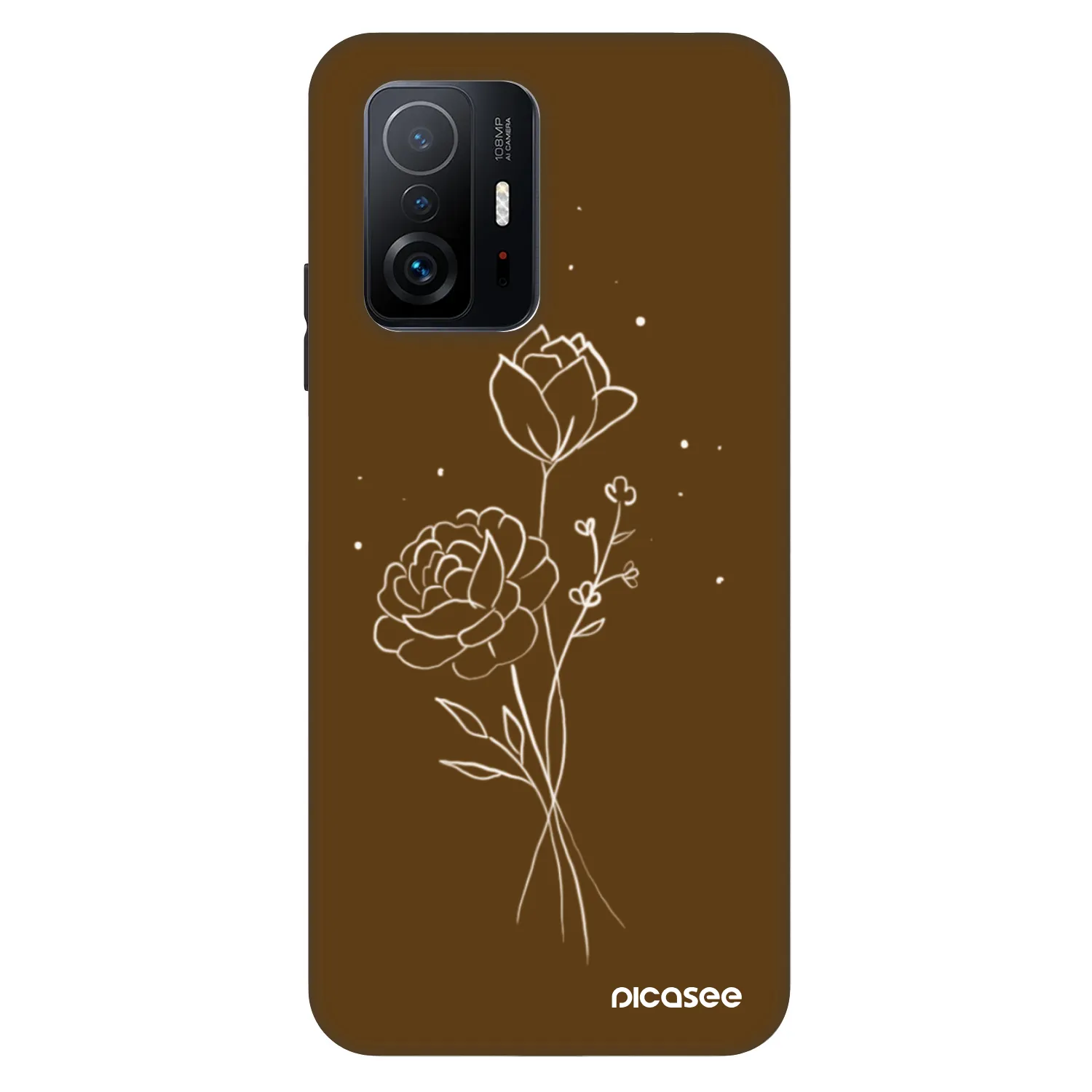 Picasee Fashion Case za Xiaomi 11T Pro - Brown flowers