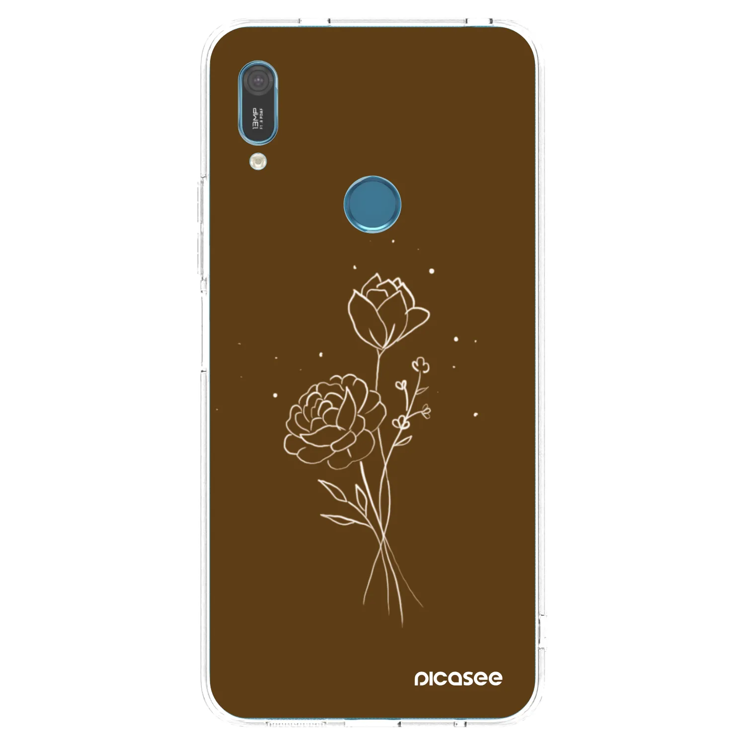 Picasee silikonski prozorni ovitek za Huawei Y6 2019 - Brown flowers