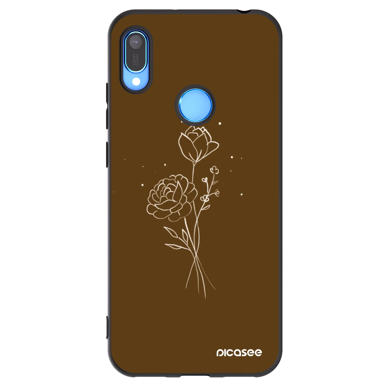Picasee silikonski črni ovitek za Huawei Y6 2019 - Brown flowers