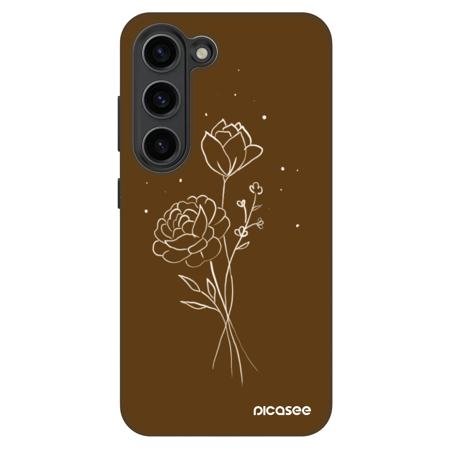Picasee Fashion Case za Samsung Galaxy S23 5G - Brown flowers